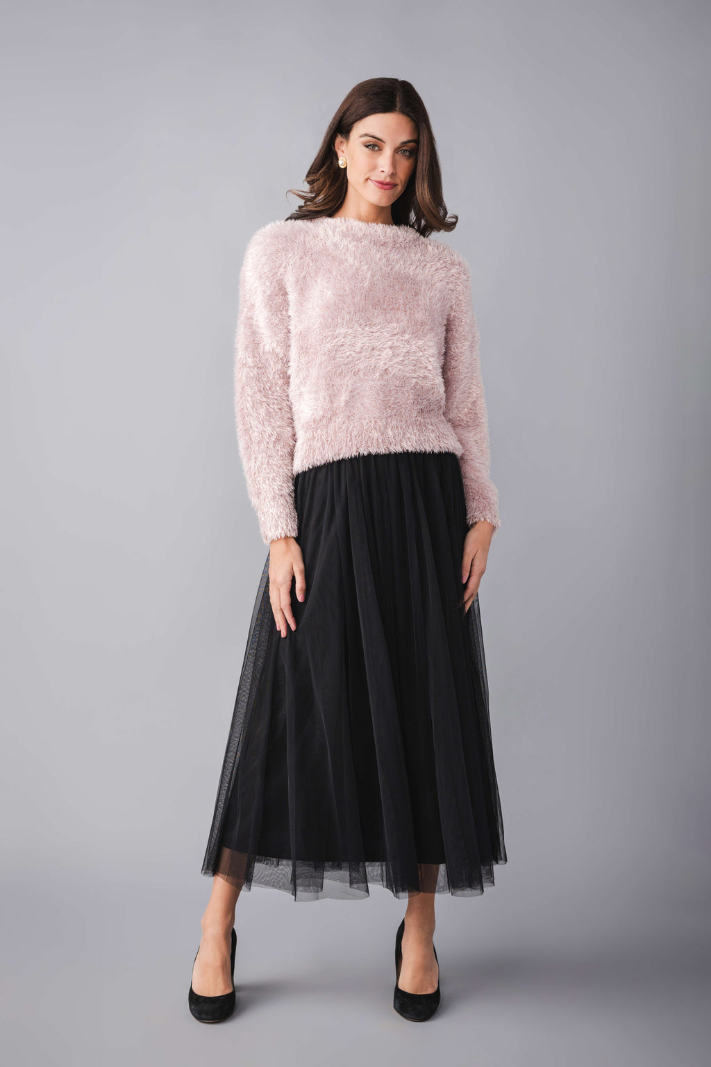 Elan Tulle Midi Skirt