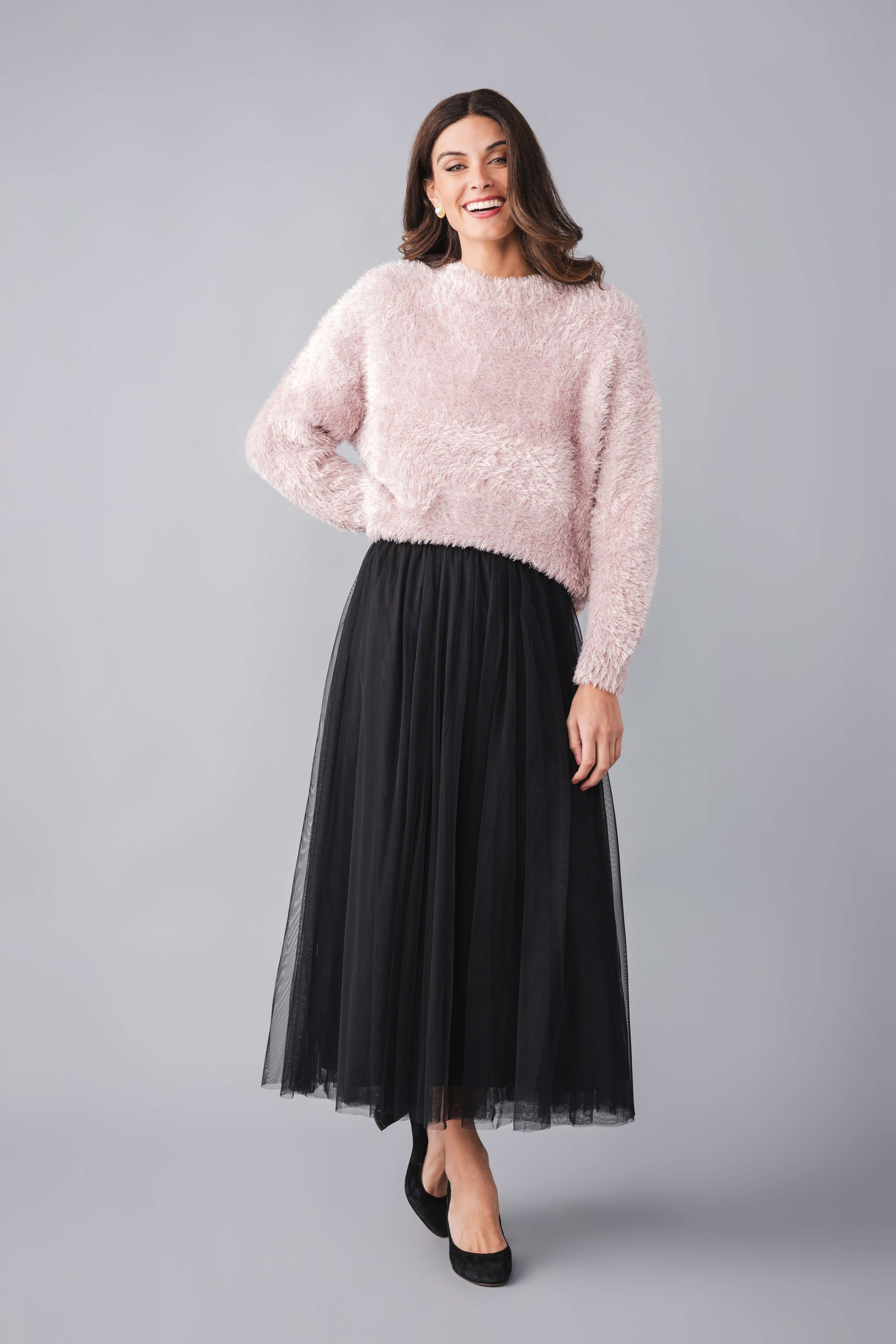 Elan Tulle Midi Skirt