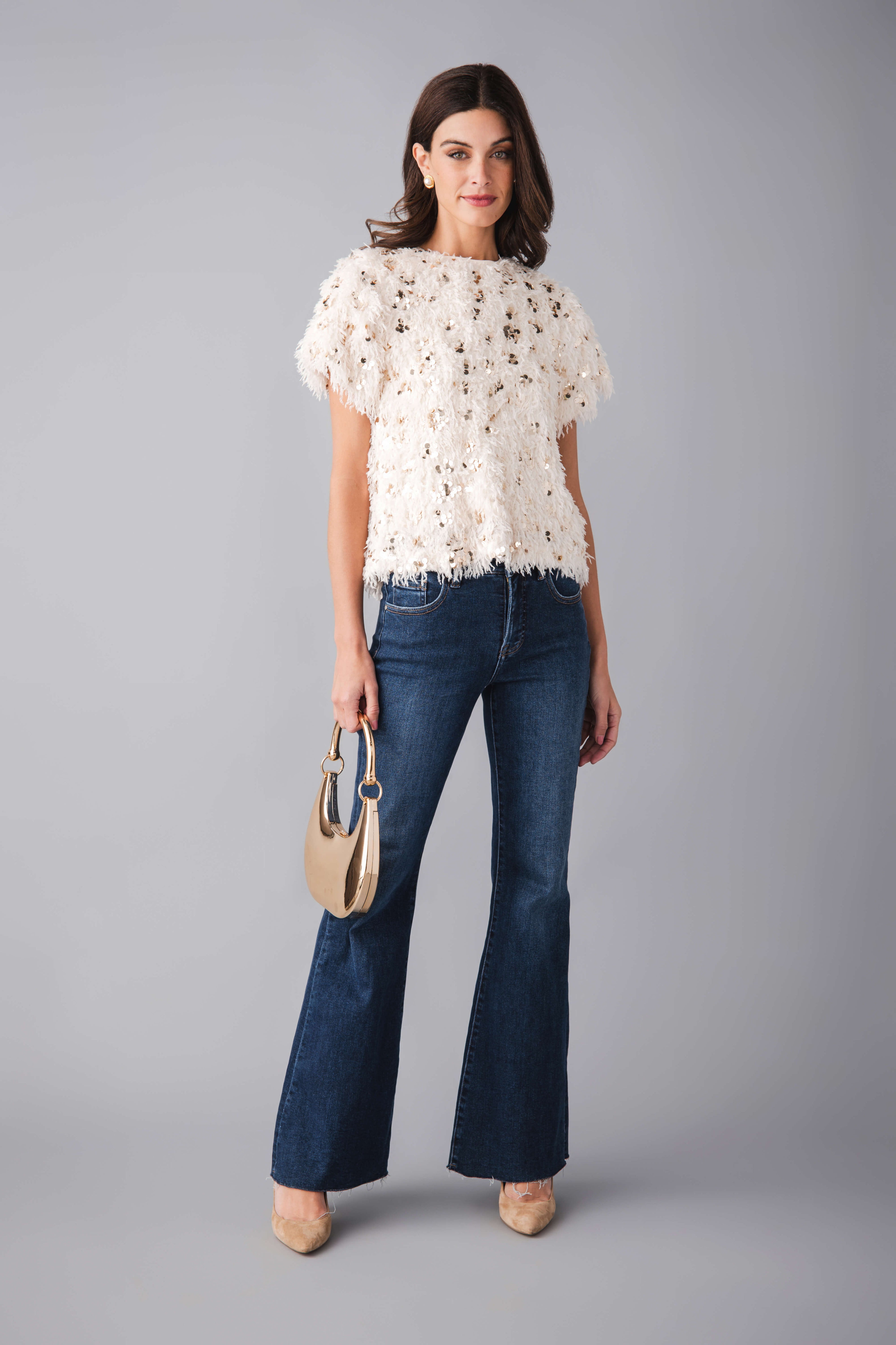 THML Sequin Eyelash Top