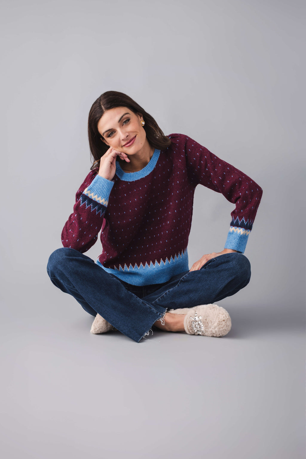 &Merci Geometric Knit Sweater