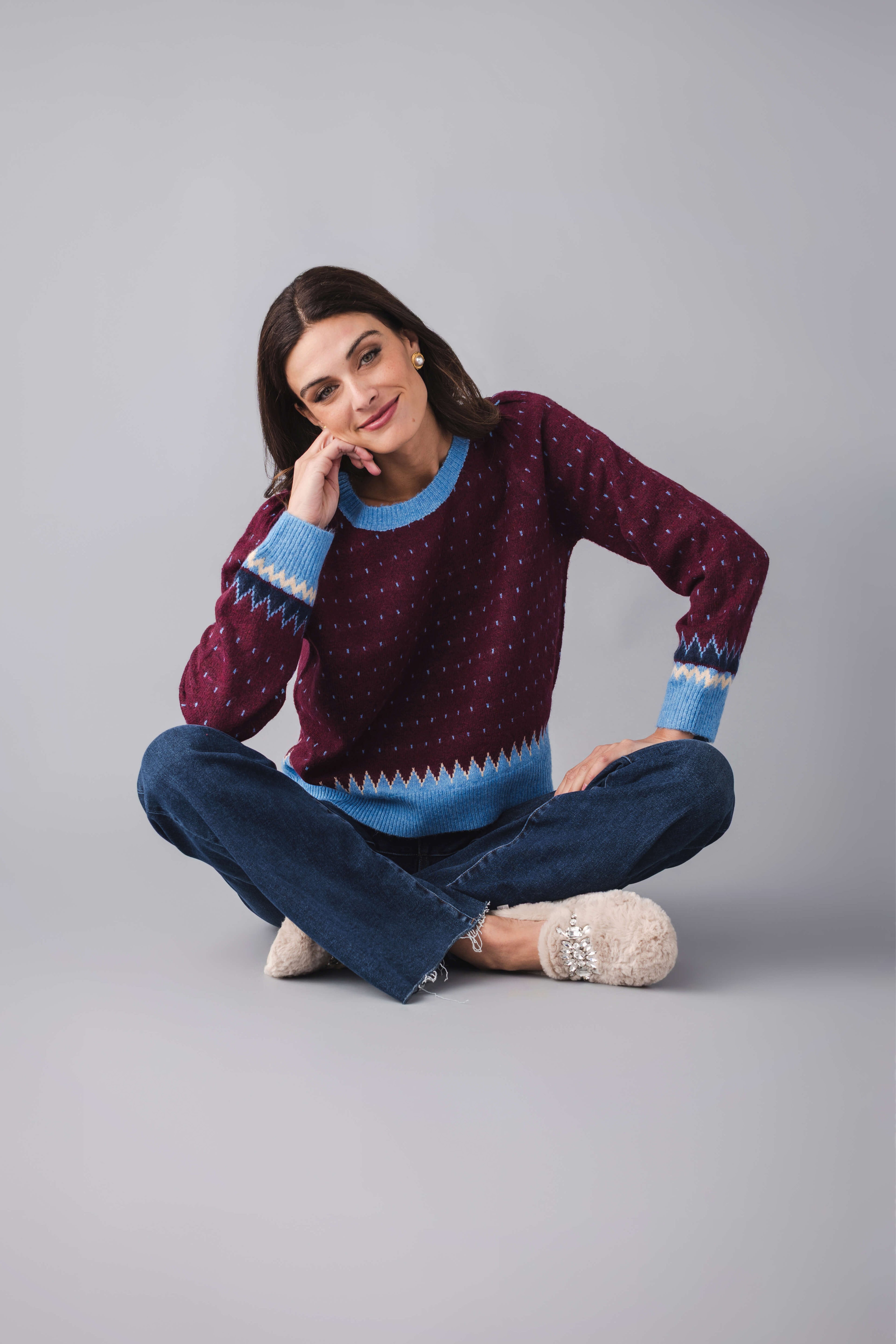 &Merci Geometric Knit Sweater