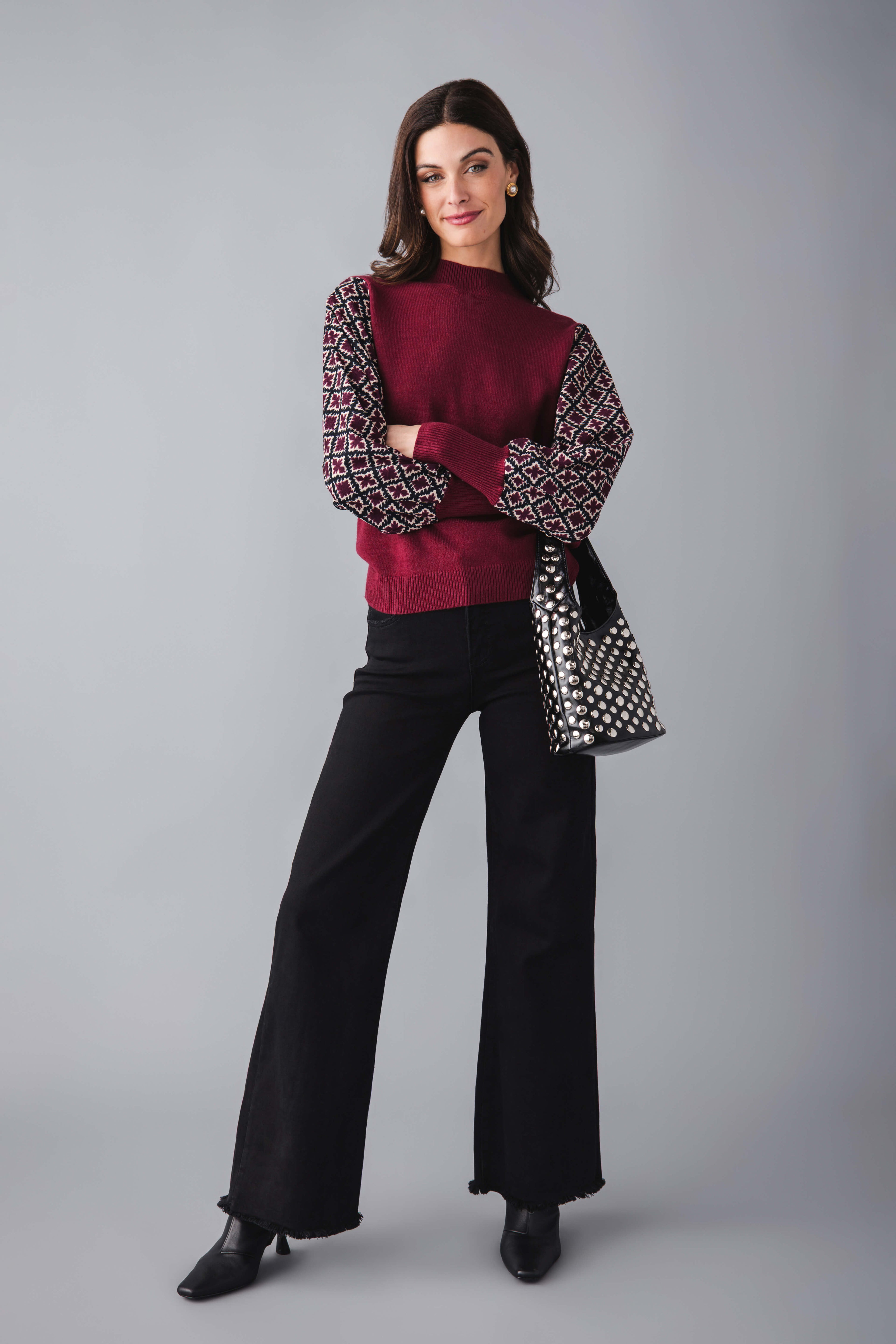 THML Mixed Media Knit Top