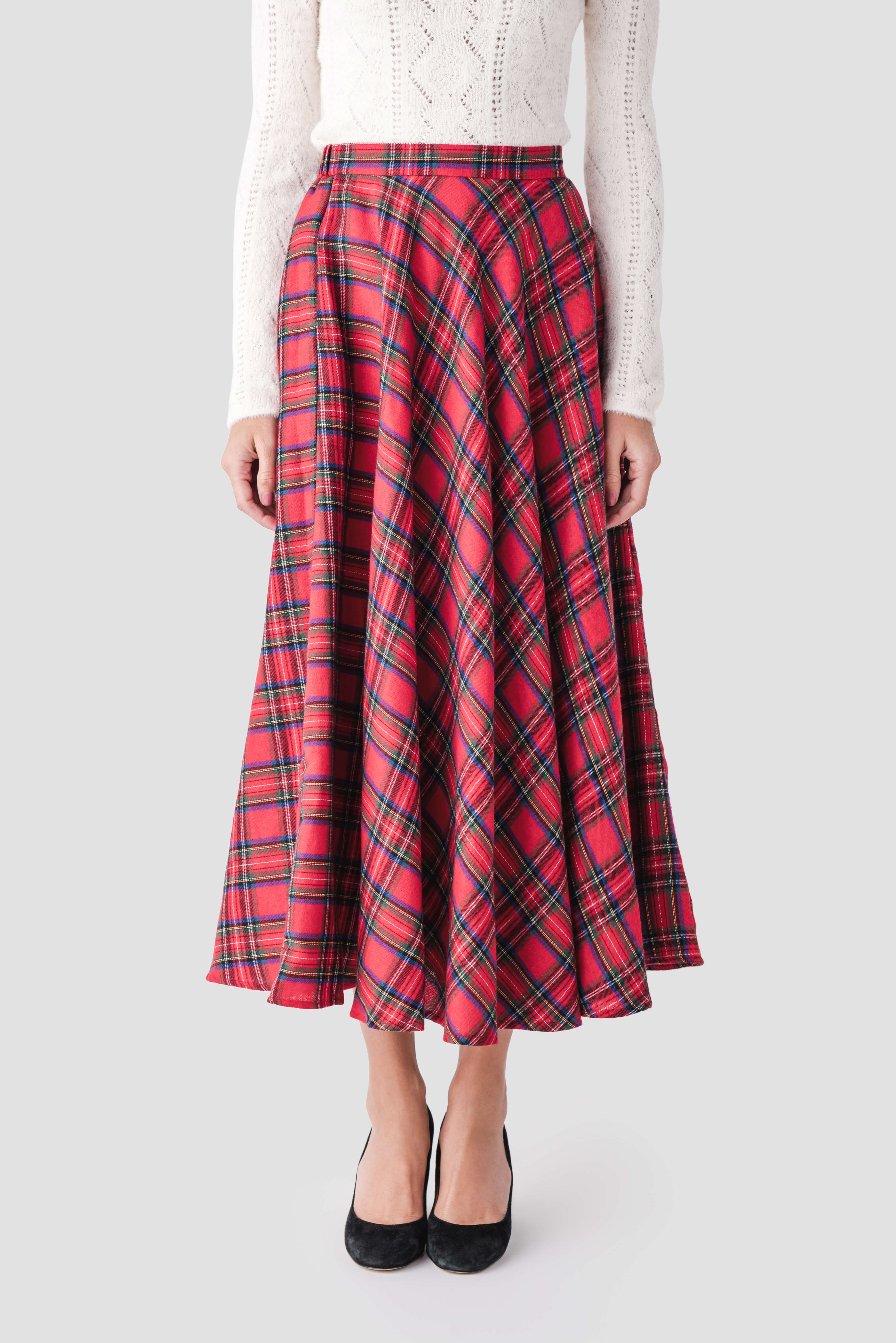 Lalavon Plaid Maxi Skirt