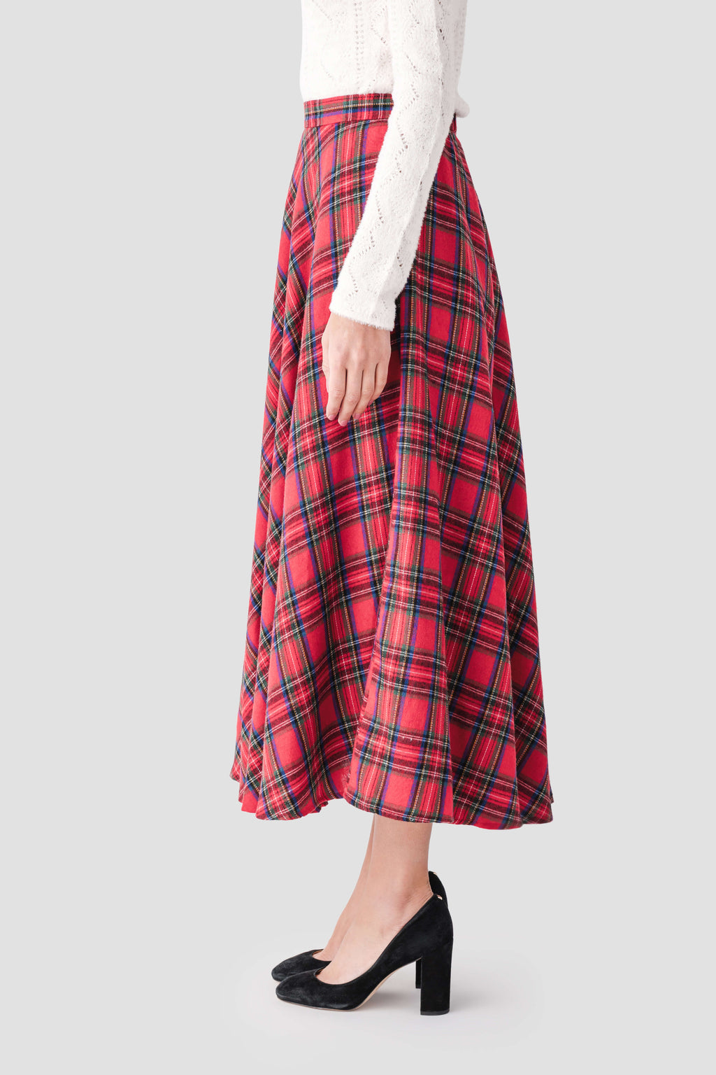 Lalavon Plaid Maxi Skirt