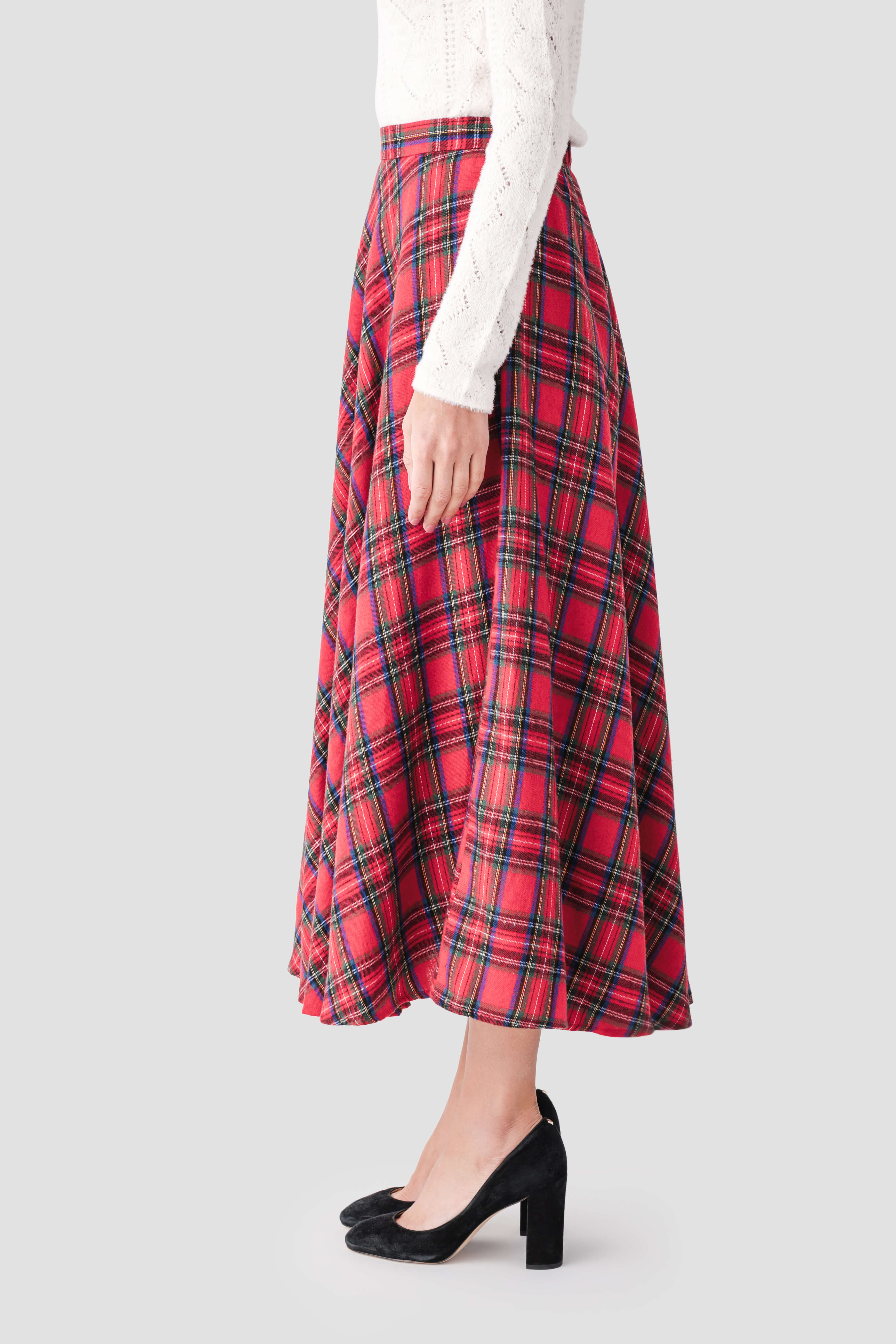 Lalavon Plaid Maxi Skirt