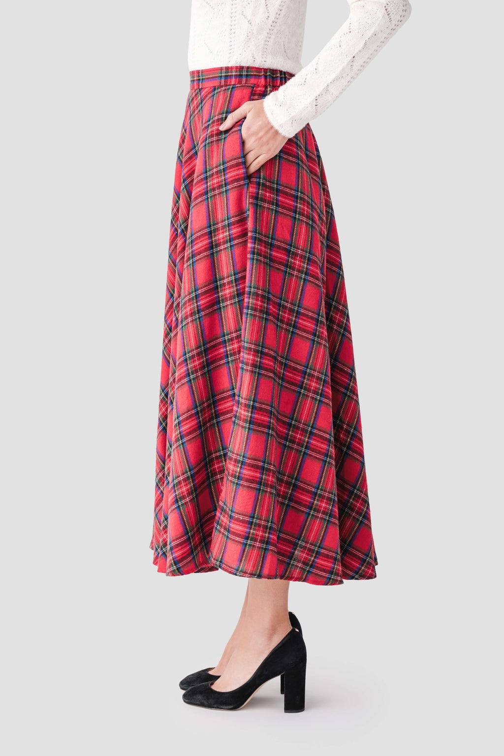 Lalavon Plaid Maxi Skirt
