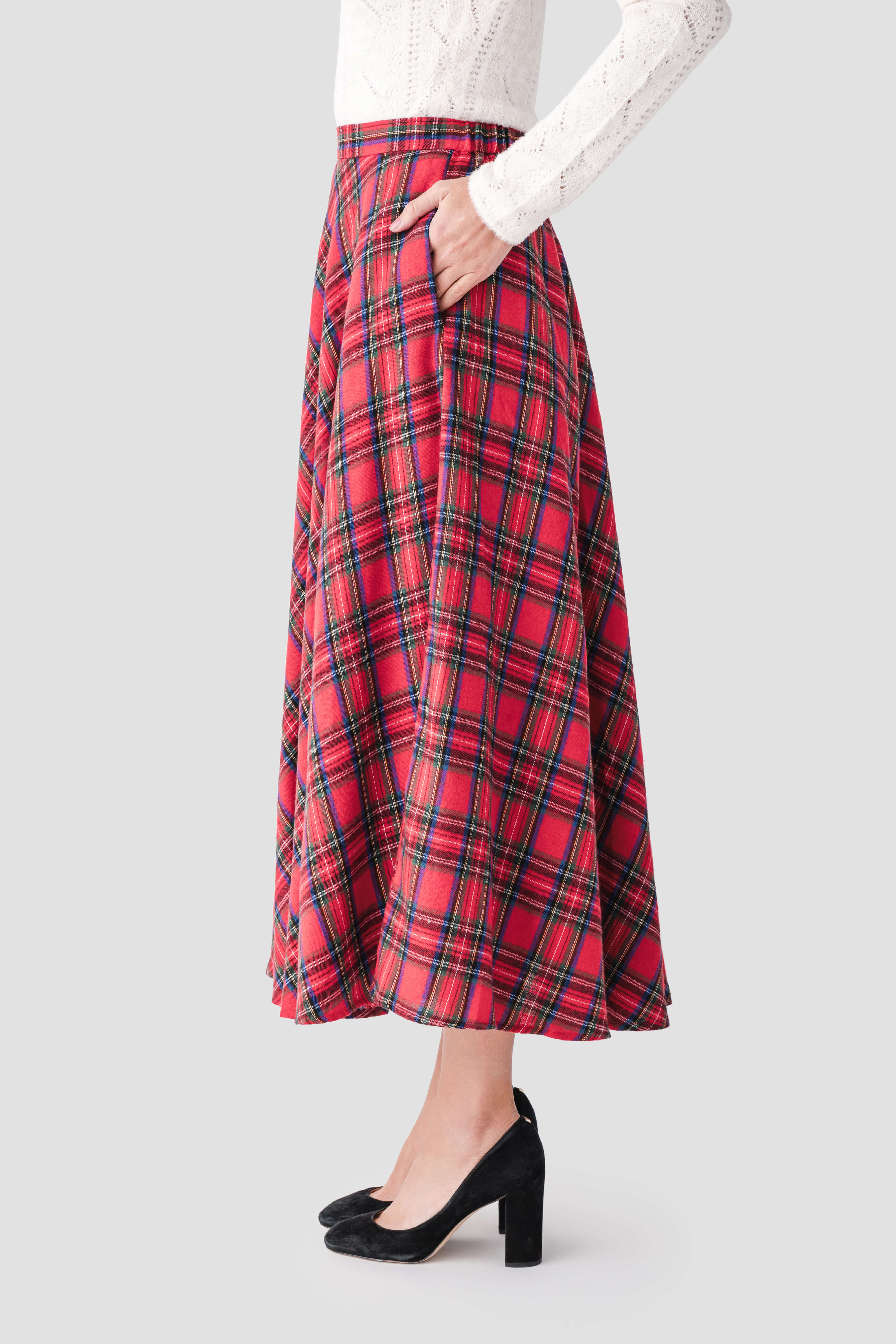 Lalavon Plaid Maxi Skirt