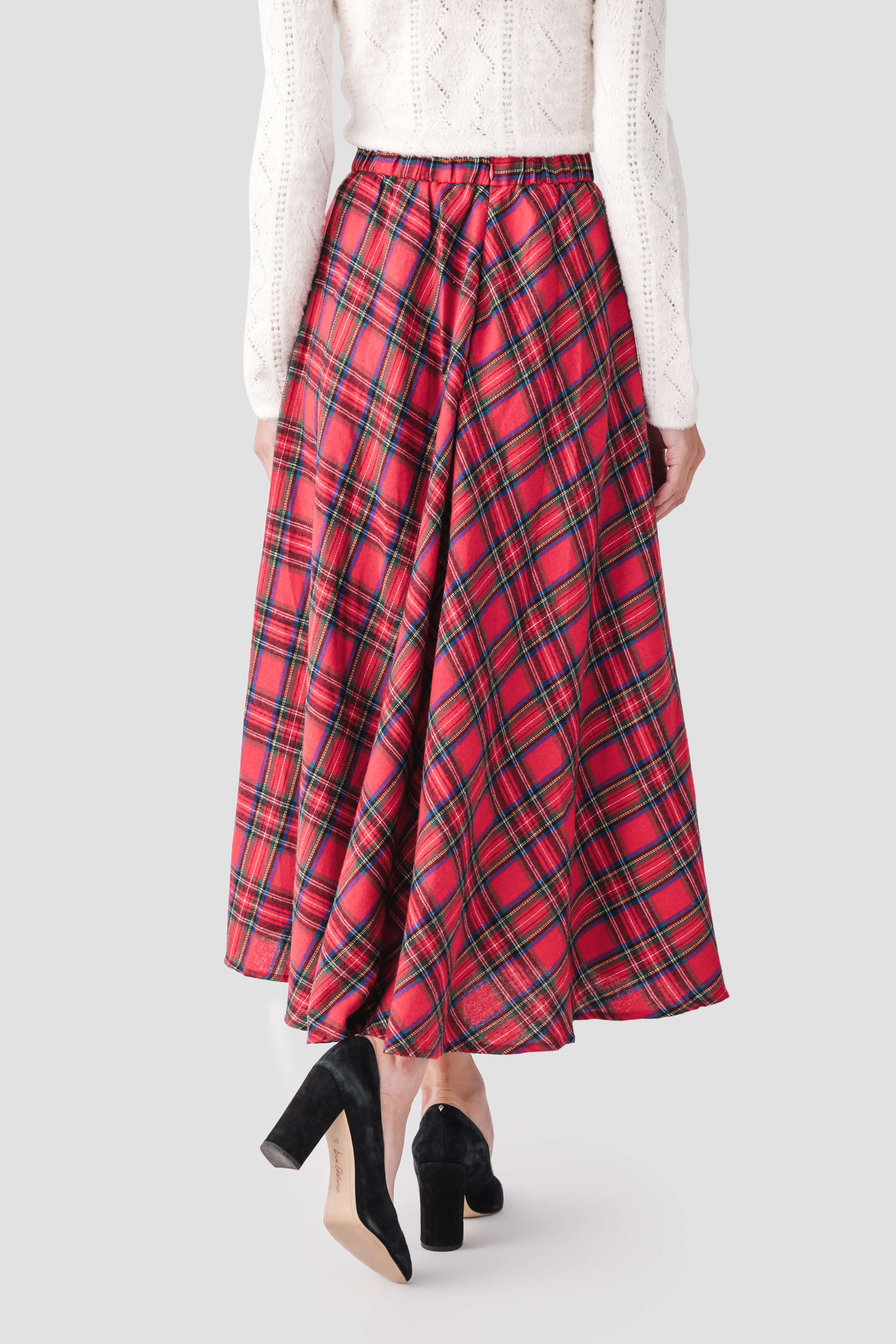 Lalavon Plaid Maxi Skirt