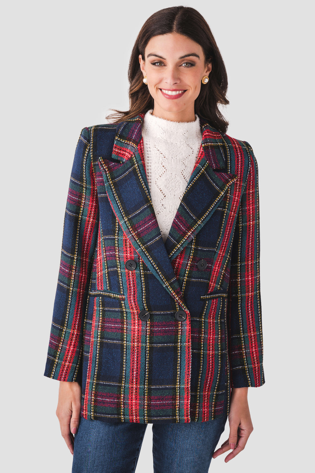 Fore Collection Tartan Plaid Blazer