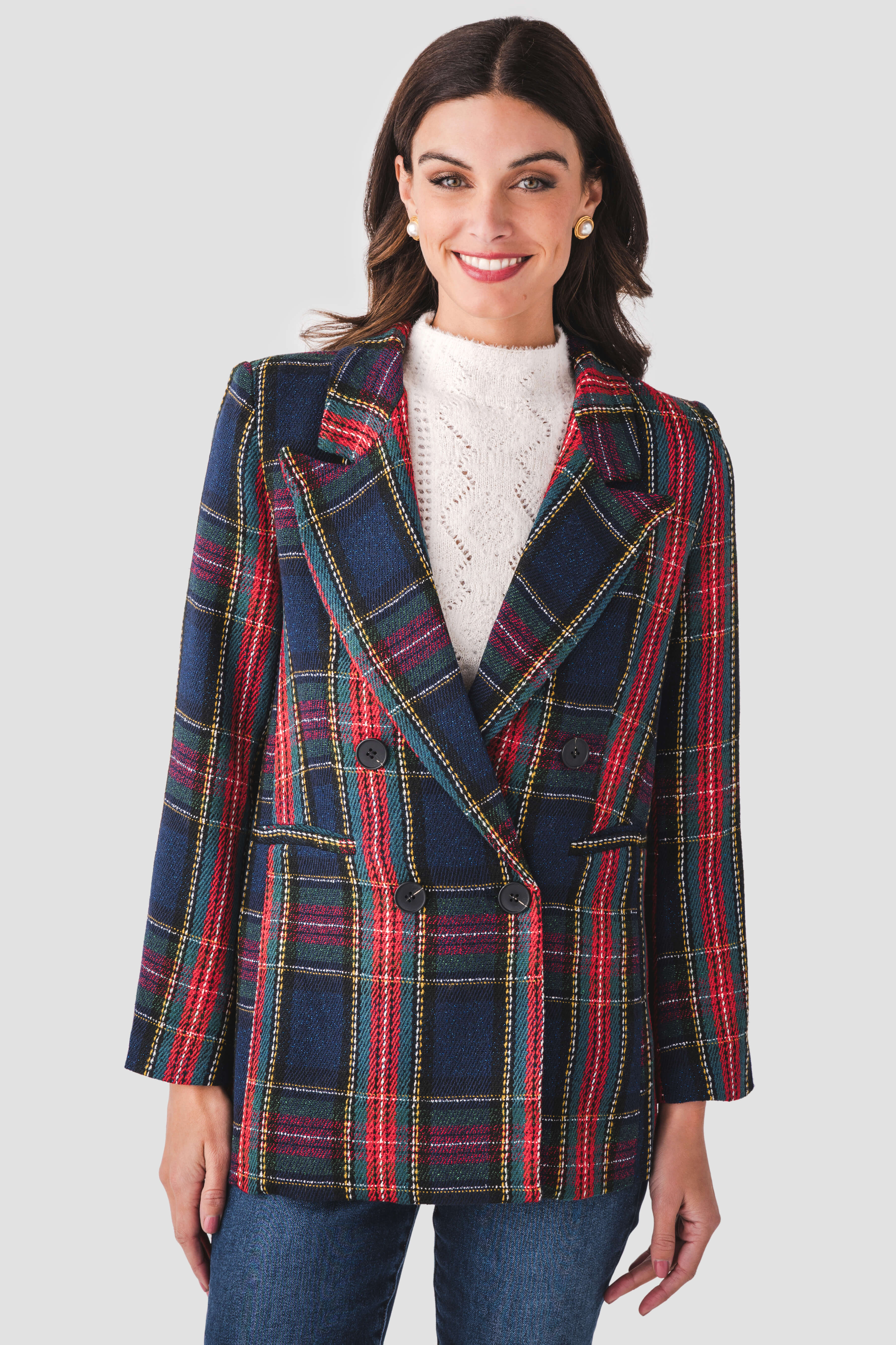 Fore Collection Tartan Plaid Blazer