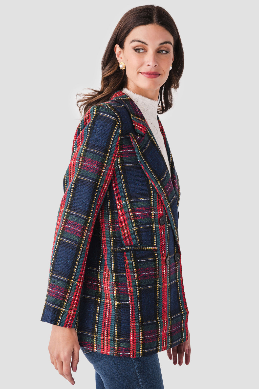 Fore Collection Tartan Plaid Blazer