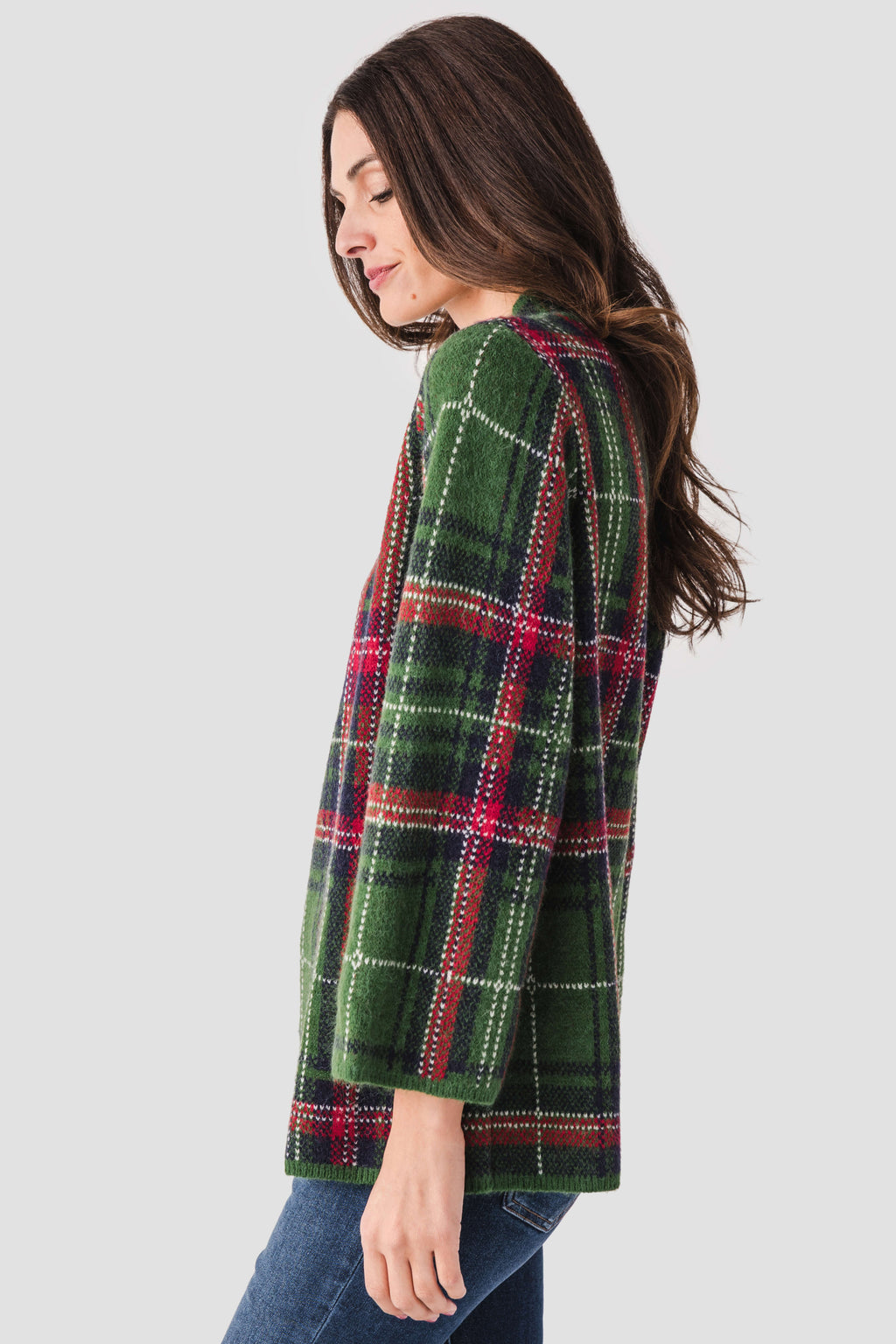 Style U Plaid Mock Neck Sweater