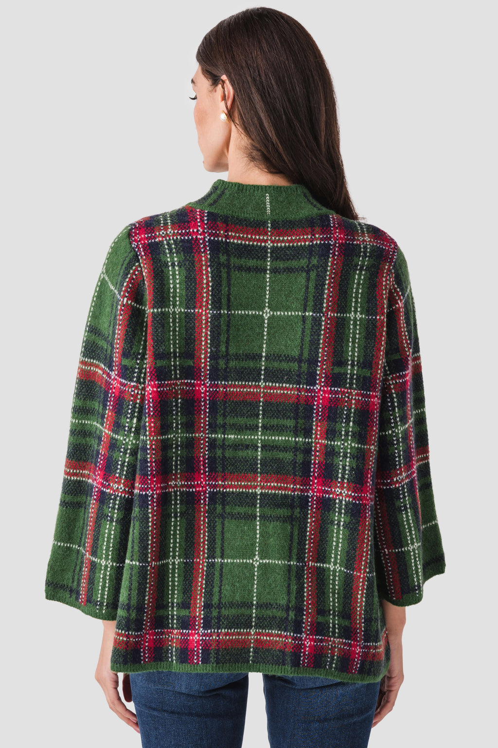 Style U Plaid Mock Neck Sweater