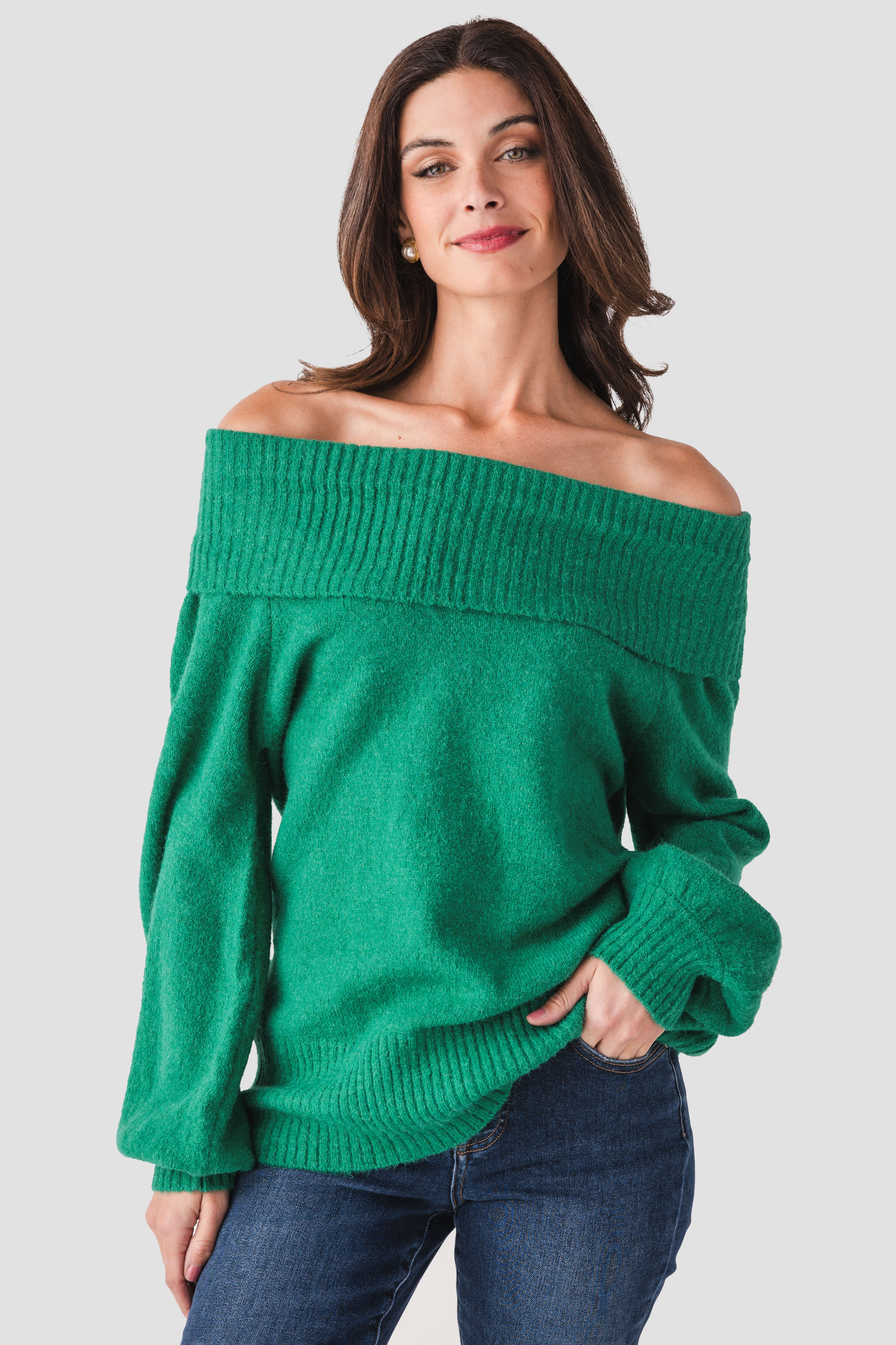 Vine & Love Off The Shoulder Sweater Knit Top