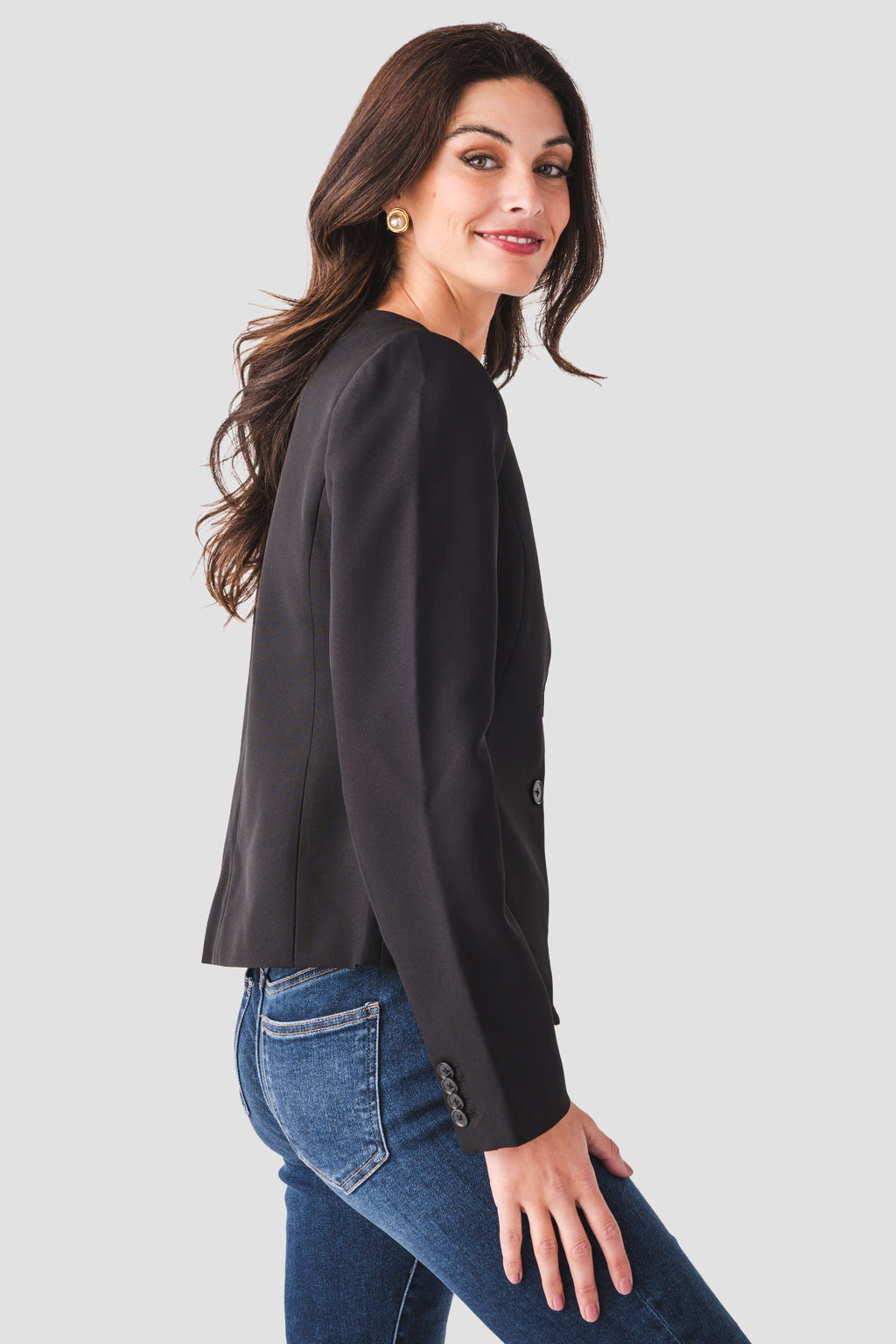Fore Collection Round Neck Blazer