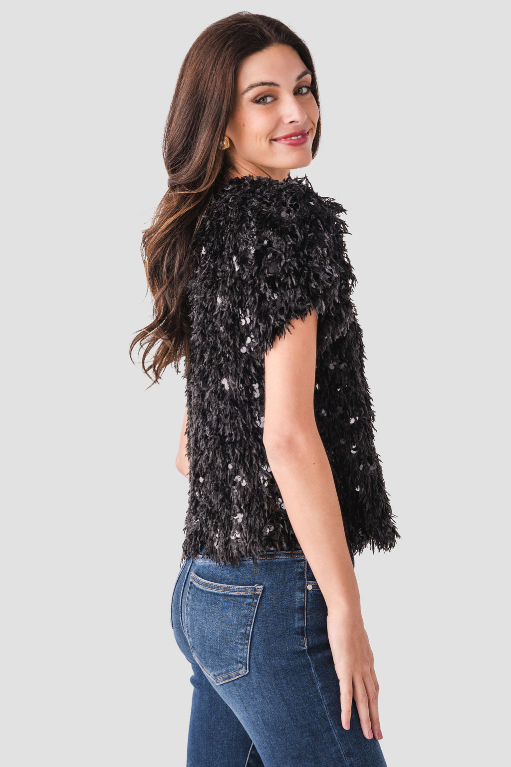 THML Sequin Eyelash Top