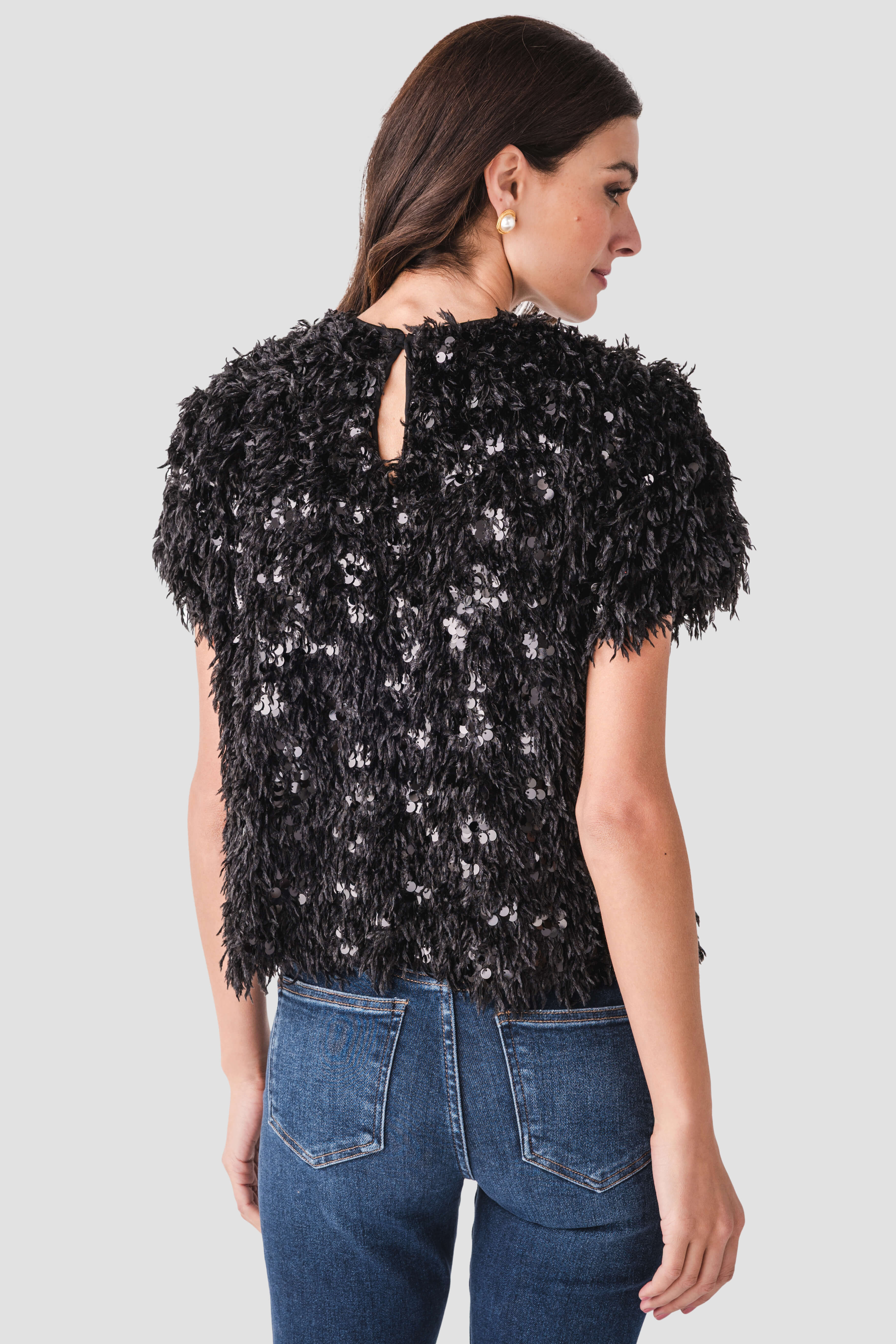 THML Sequin Eyelash Top