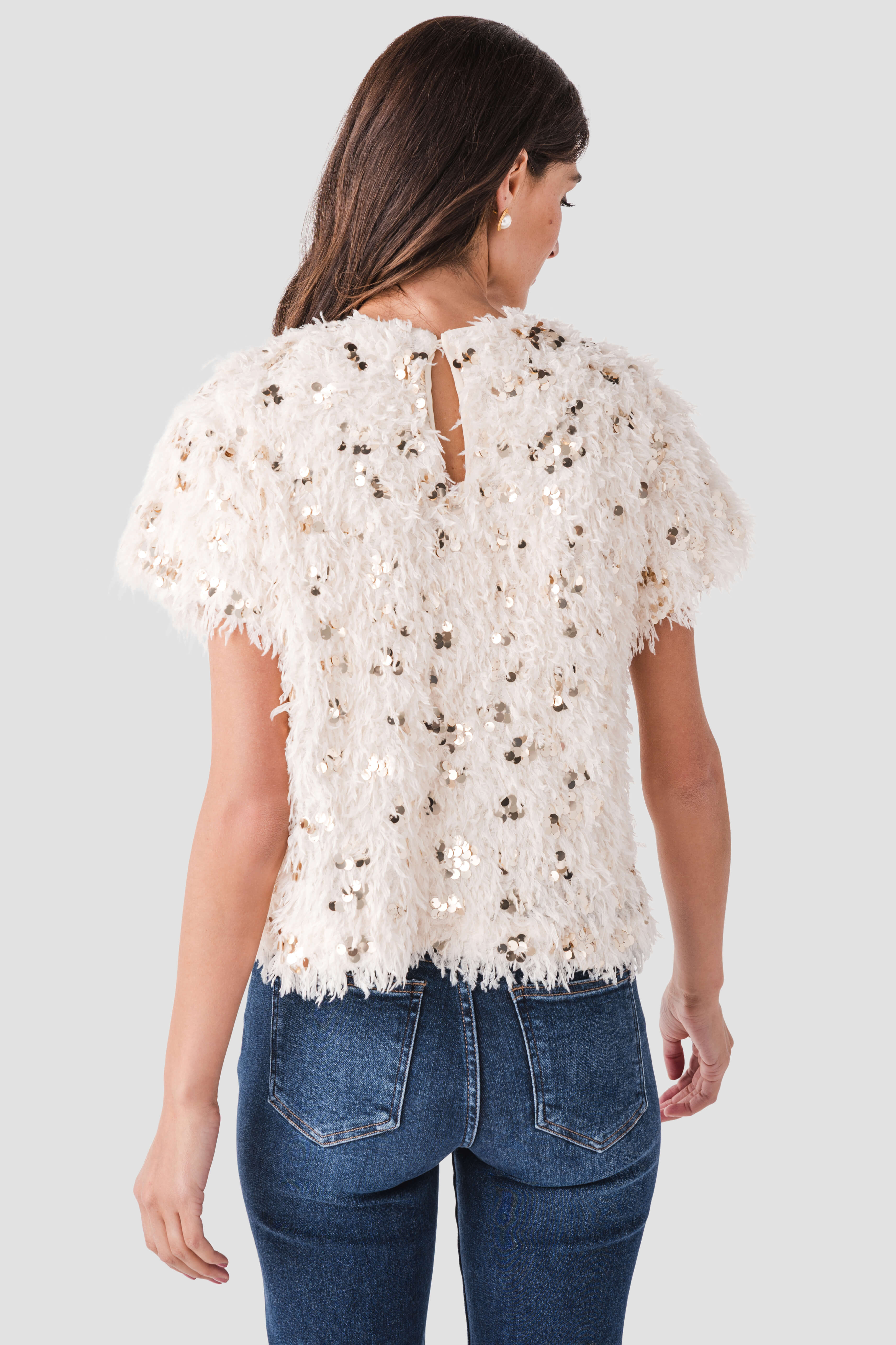 THML Sequin Eyelash Top