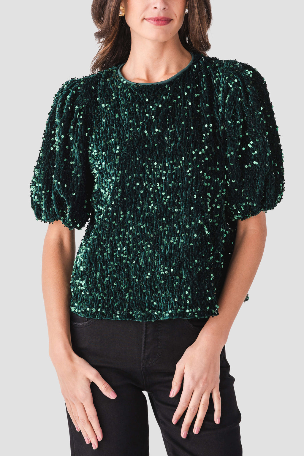 Vine & Love Sparkling Sequin Velvet Top