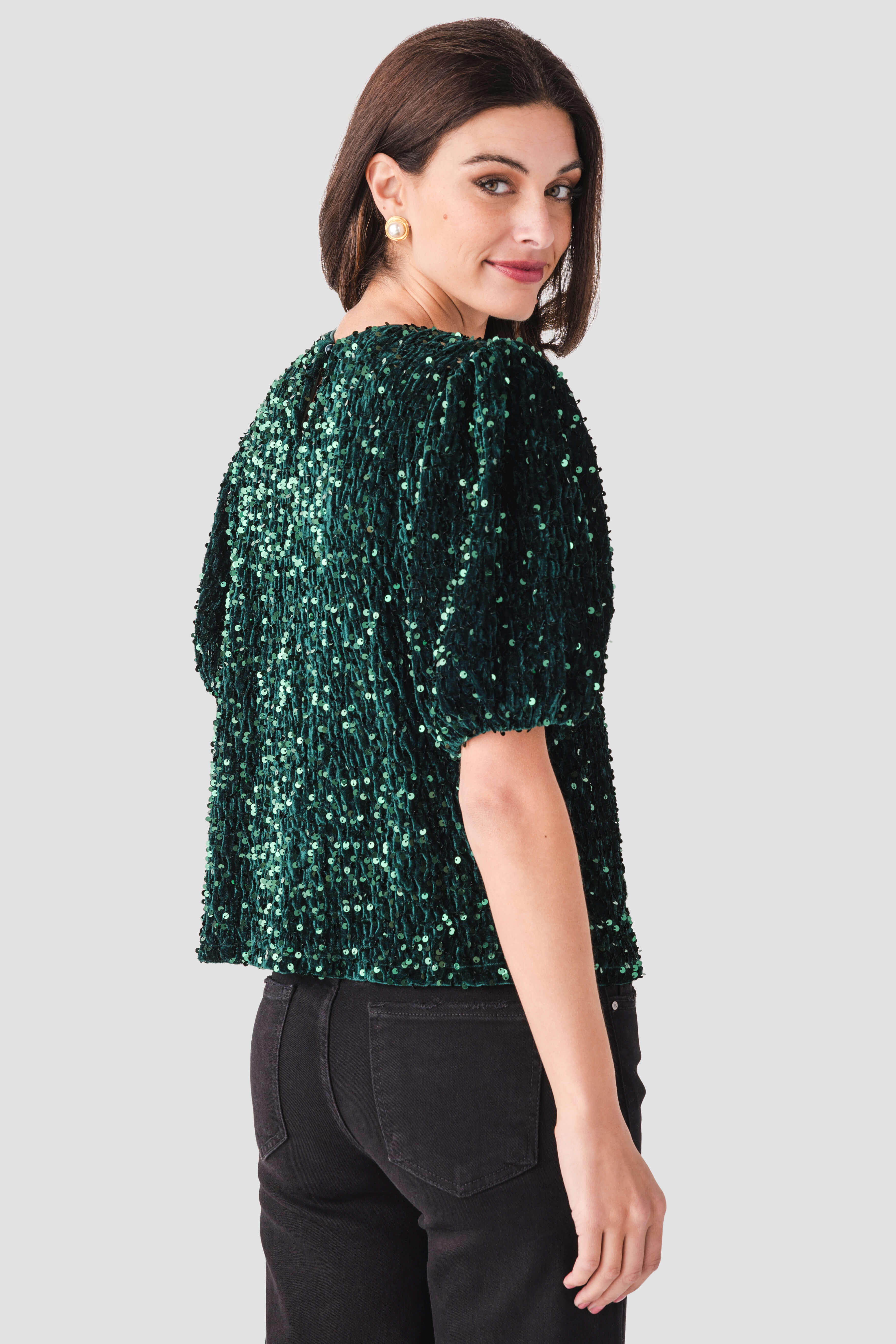 Vine & Love Sparkling Sequin Velvet Top