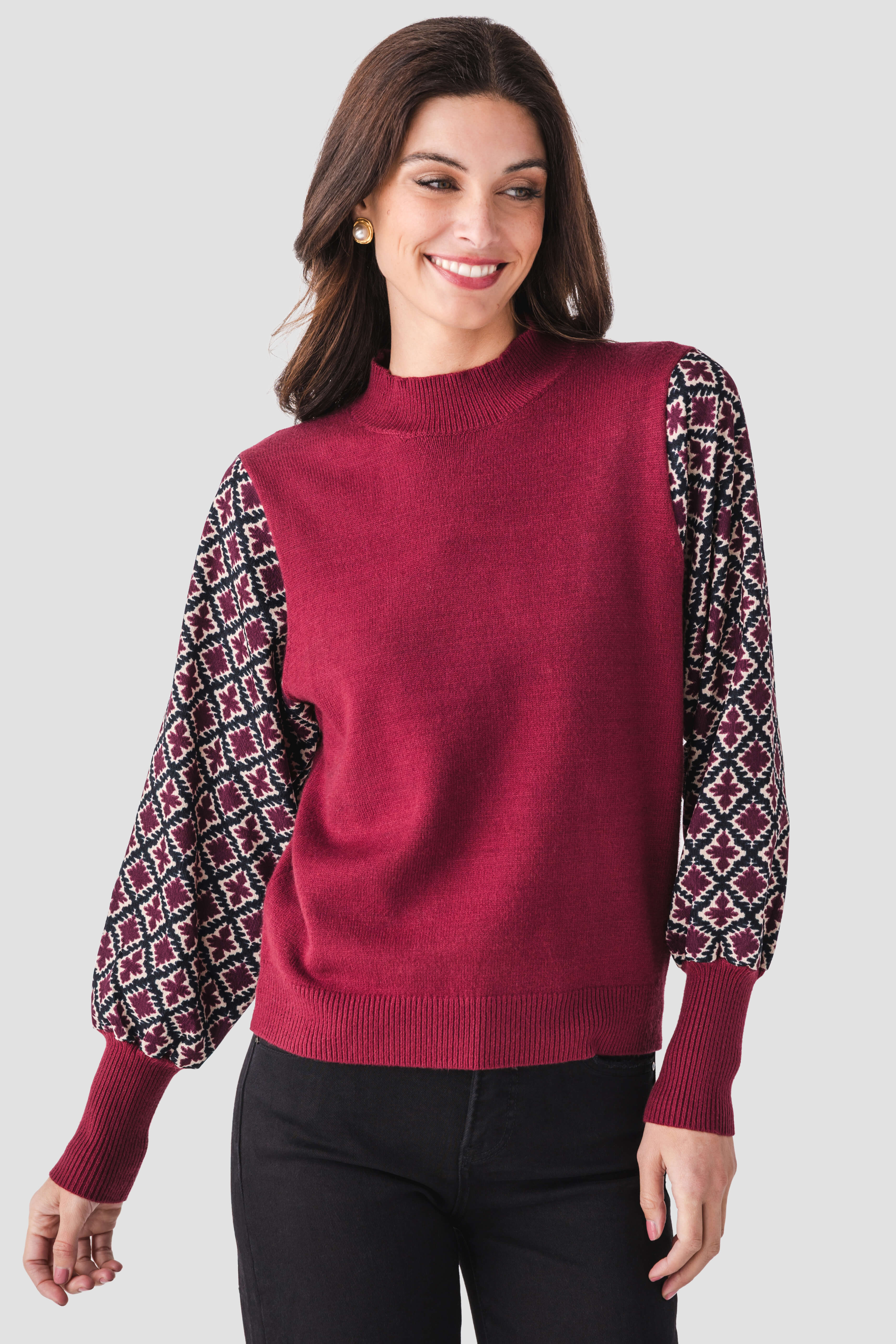 THML Mixed Media Knit Top