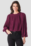 Pinch Pleated Bubble Hem Top