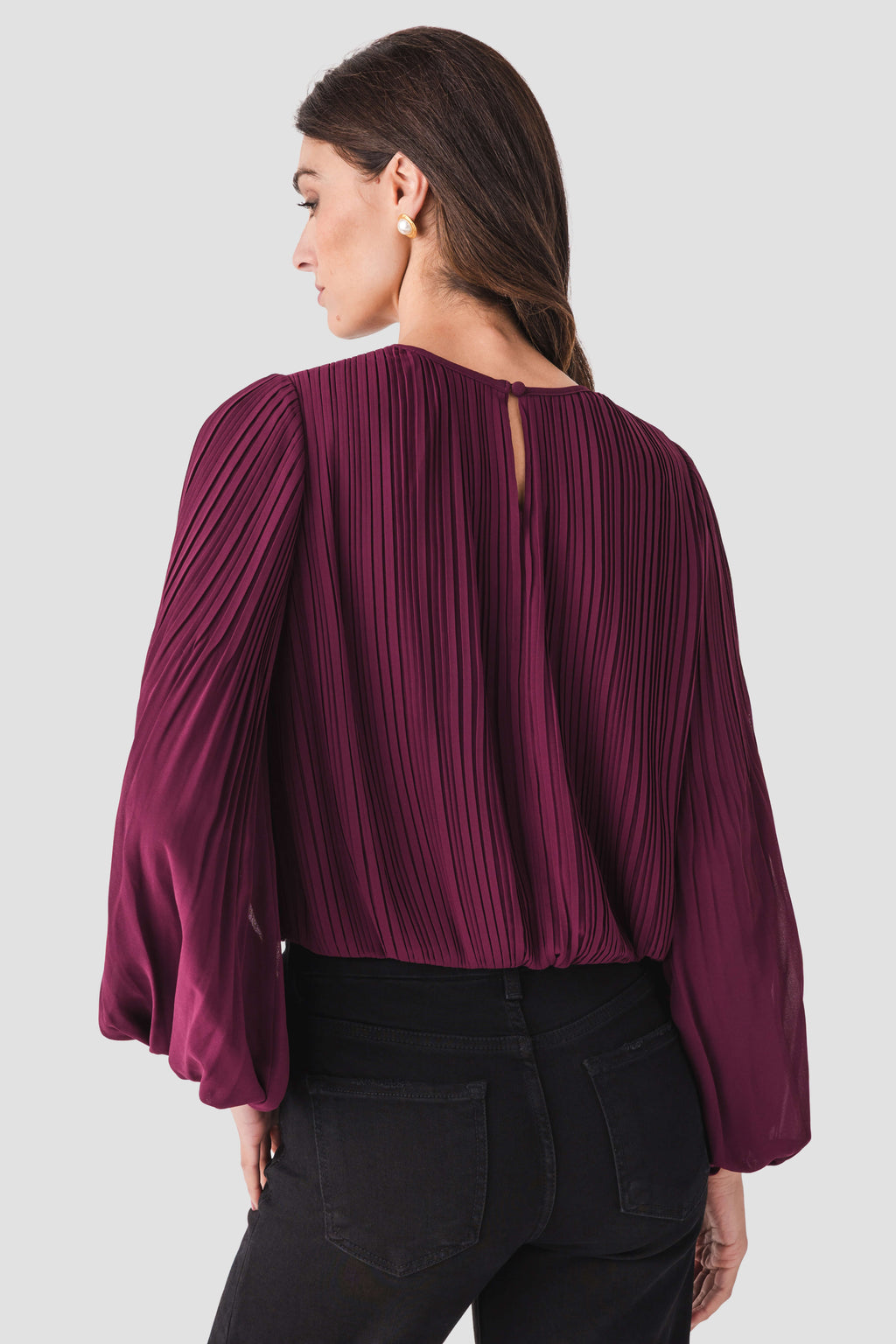 Pinch Pleated Bubble Hem Top