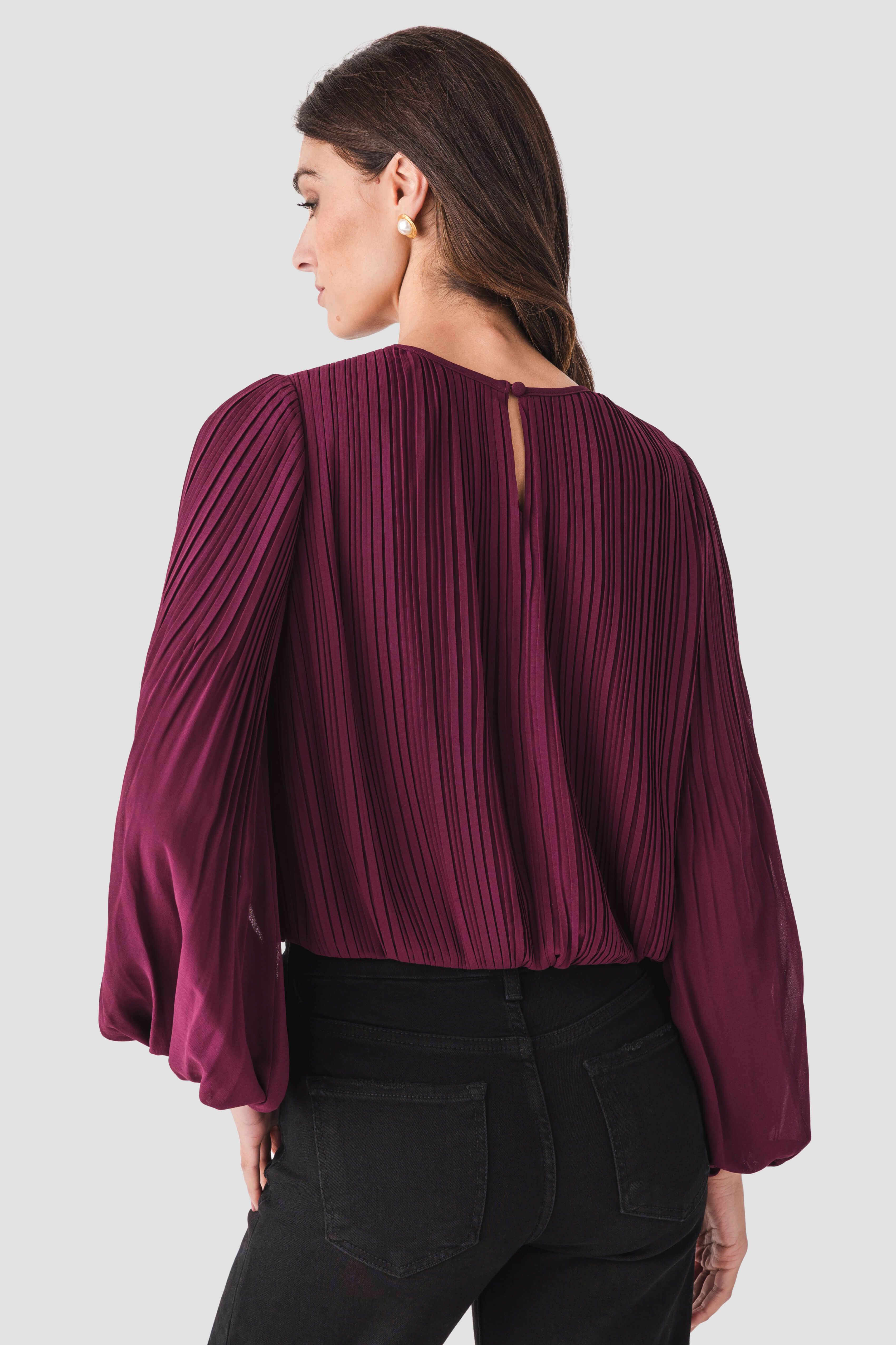Pinch Pleated Bubble Hem Top