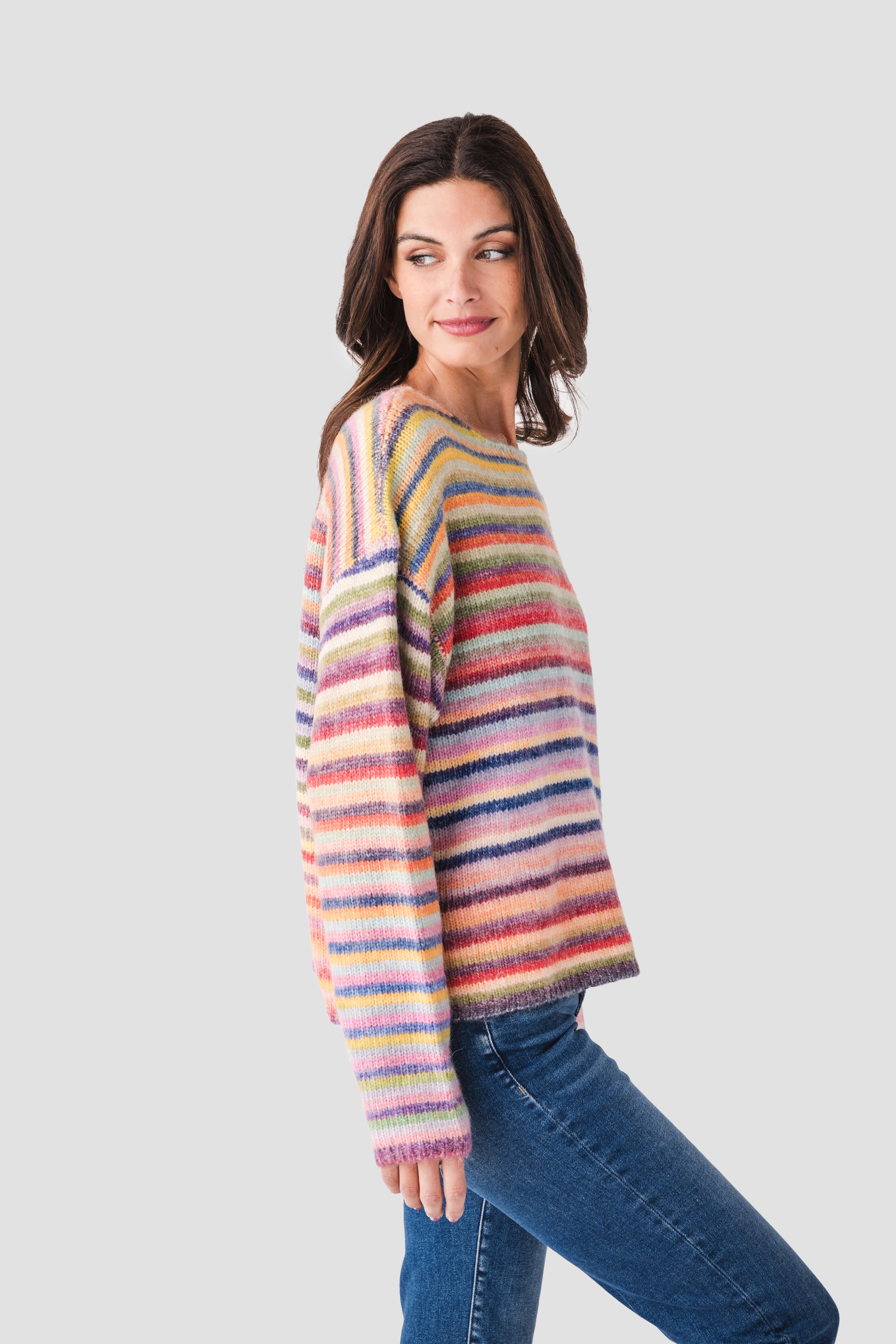 Wishlist Multi Striped Pullover Sweater