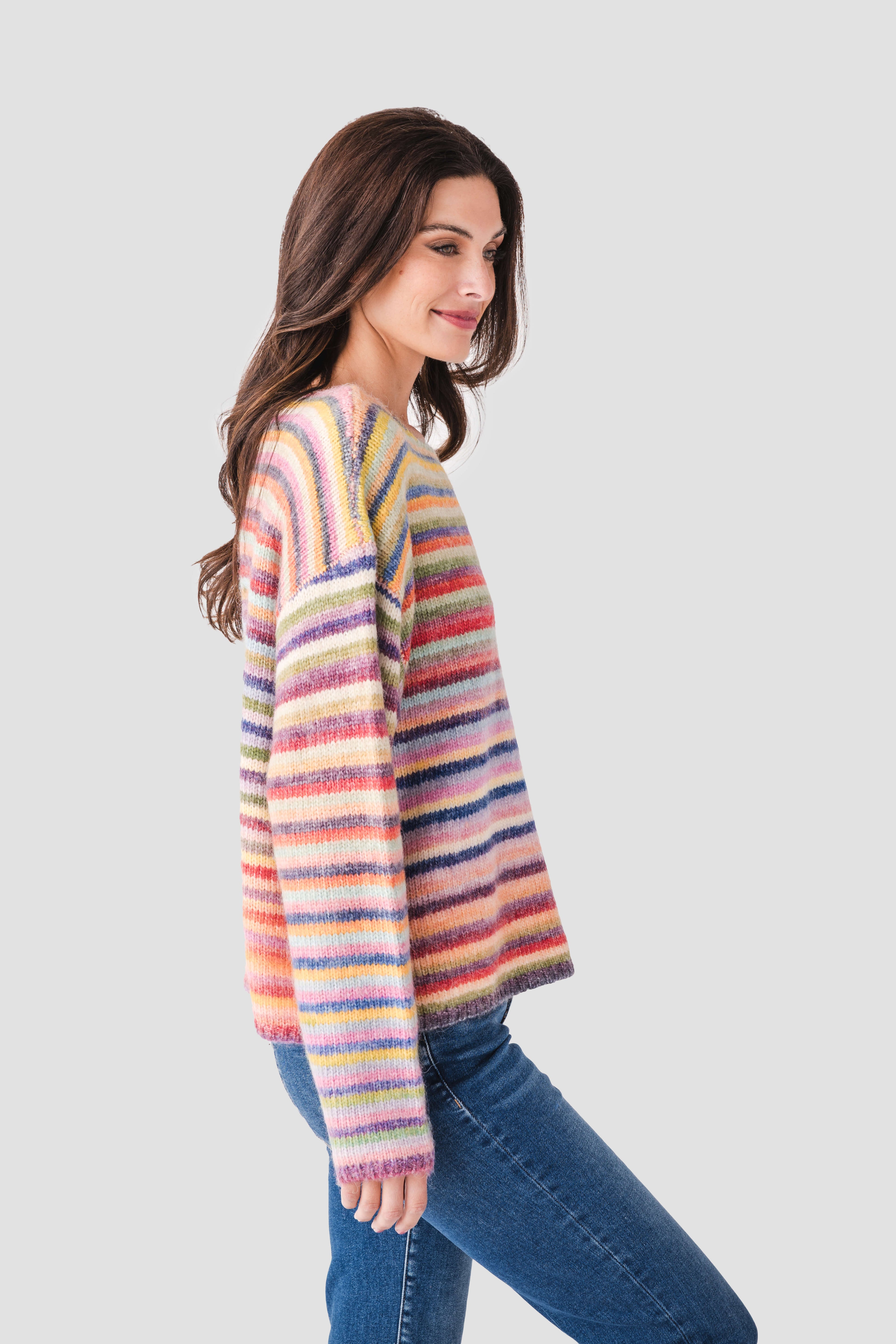 Wishlist Multi Striped Pullover Sweater