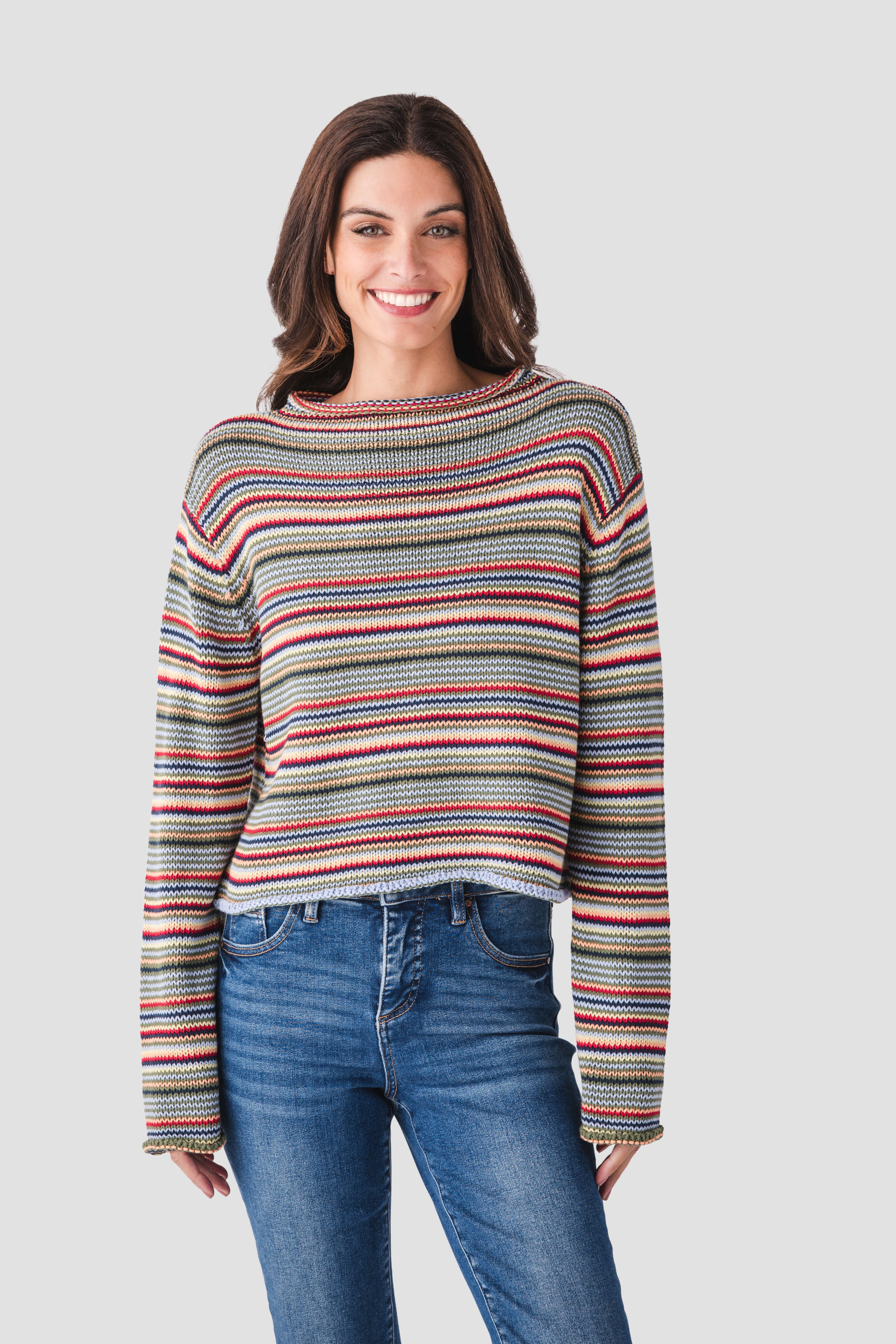 By Together Rollneck Striped Sweater