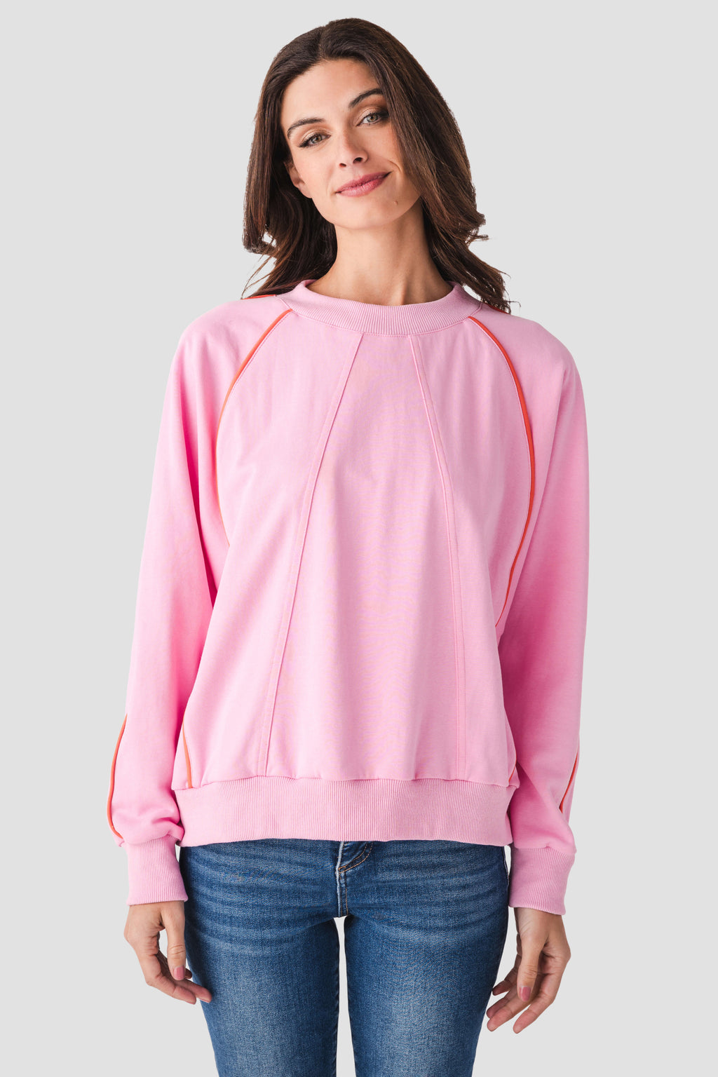 Fate Contrast Piping Raglan Sleeve Sweatshirt