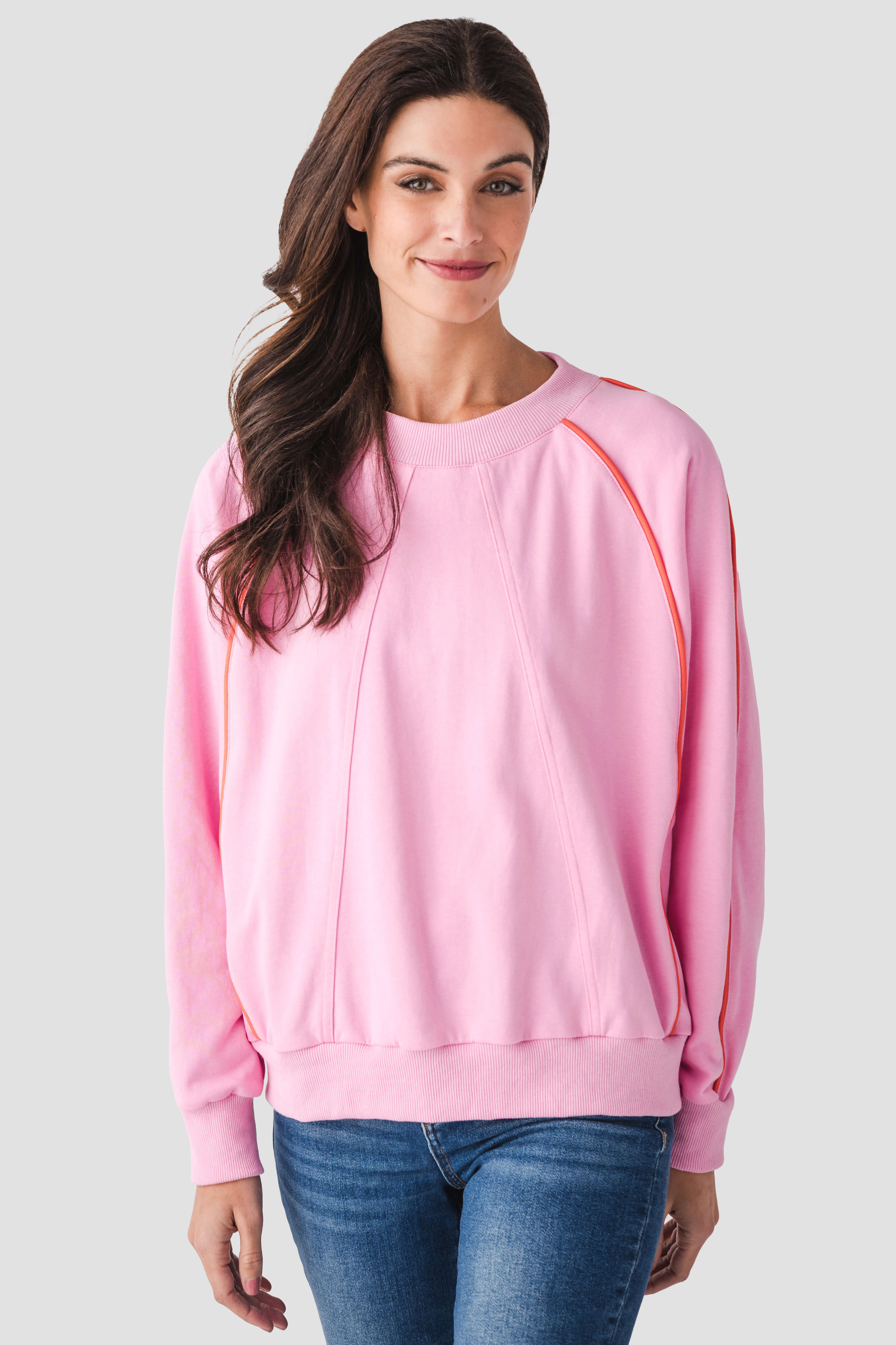 Fate Contrast Piping Raglan Sleeve Sweatshirt