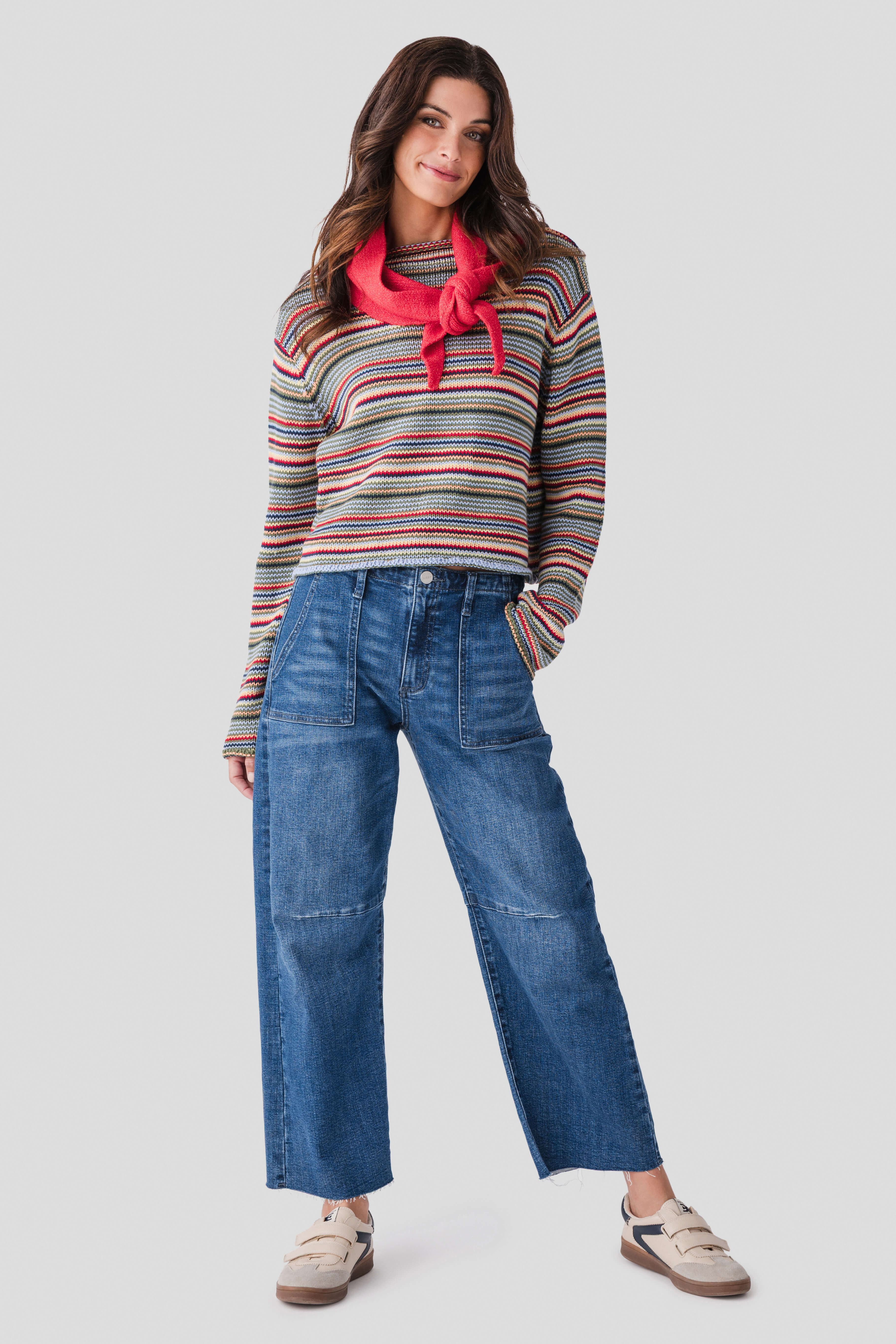 By Together Rollneck Striped Sweater