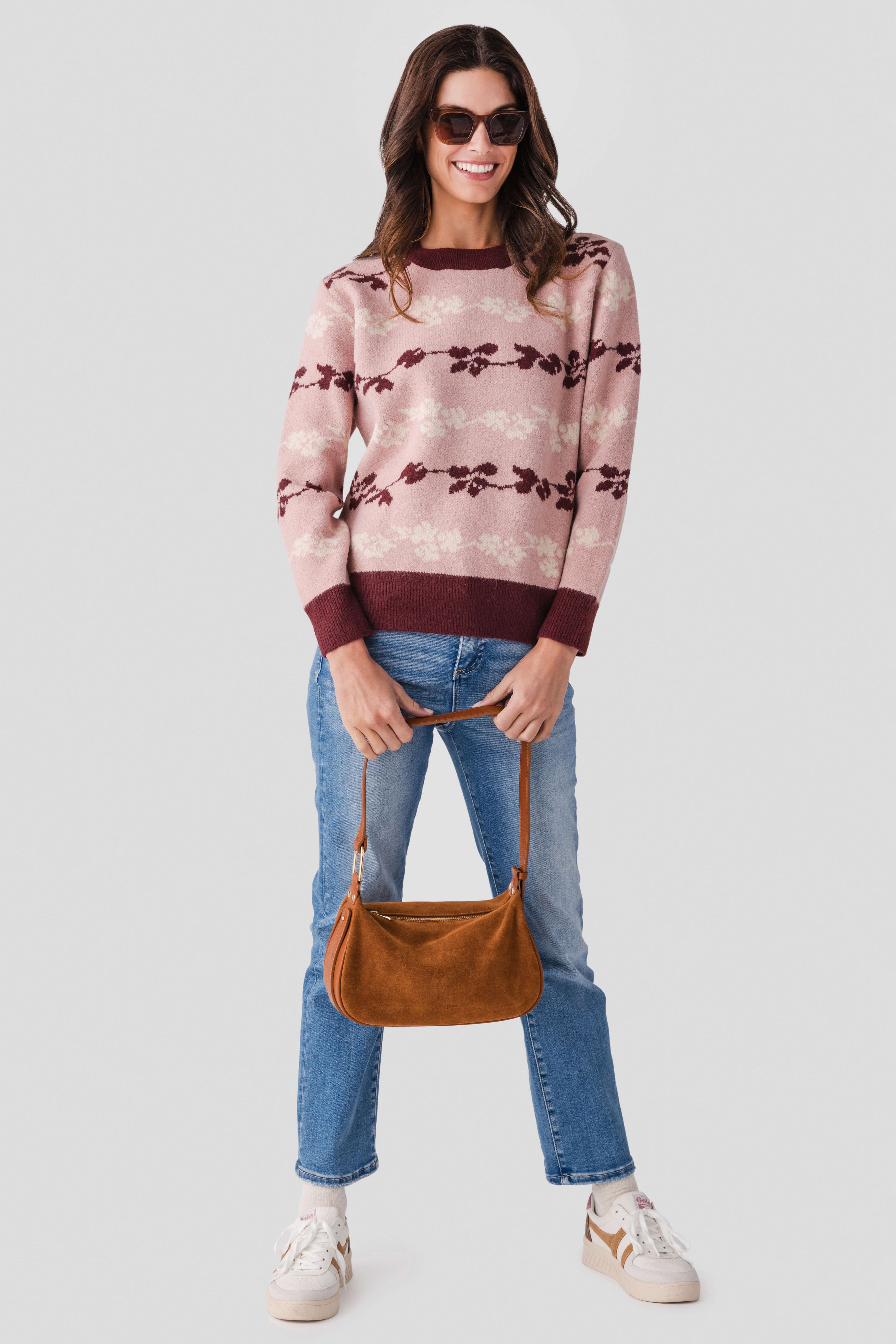 Listicle Floral Jacquard Knit Pullover