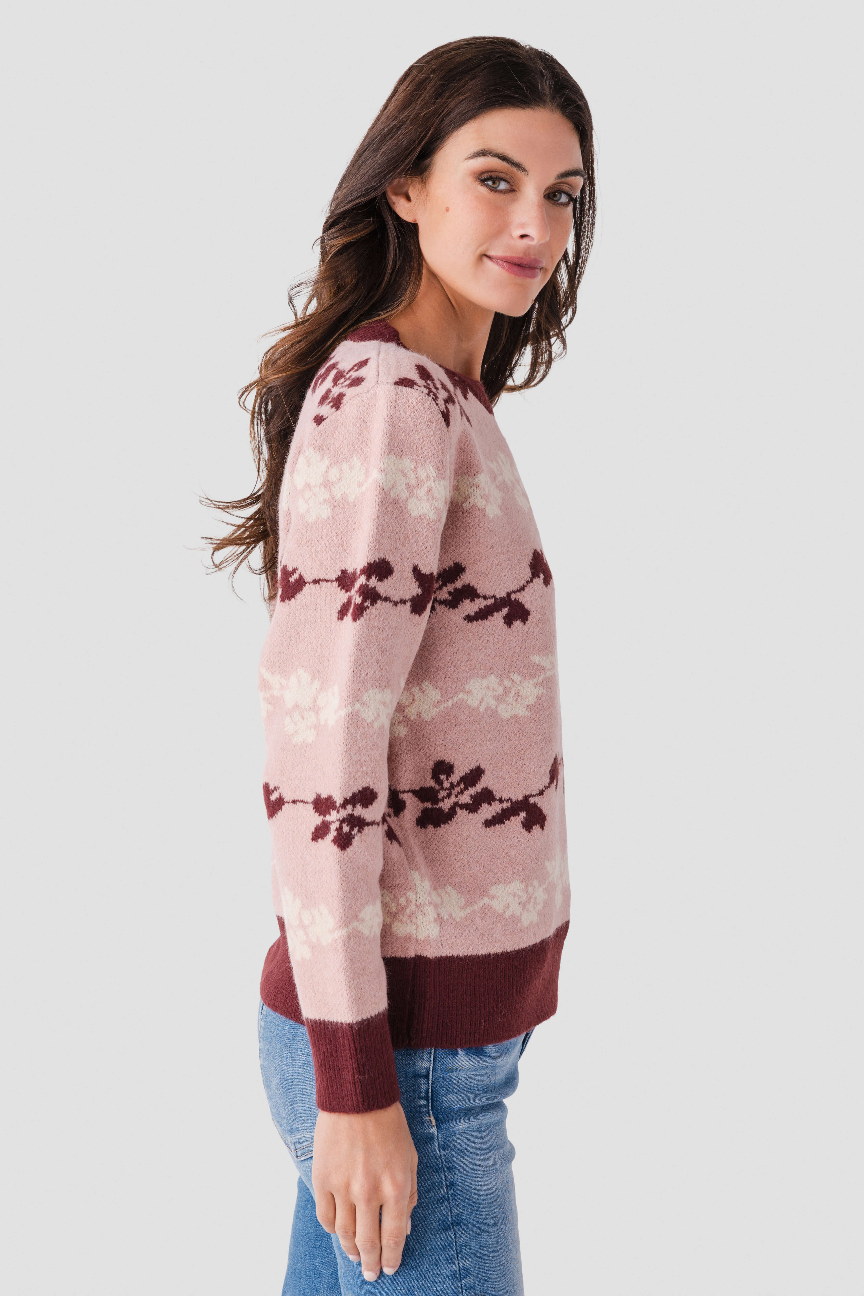 Listicle Floral Jacquard Knit Pullover – Social Threads