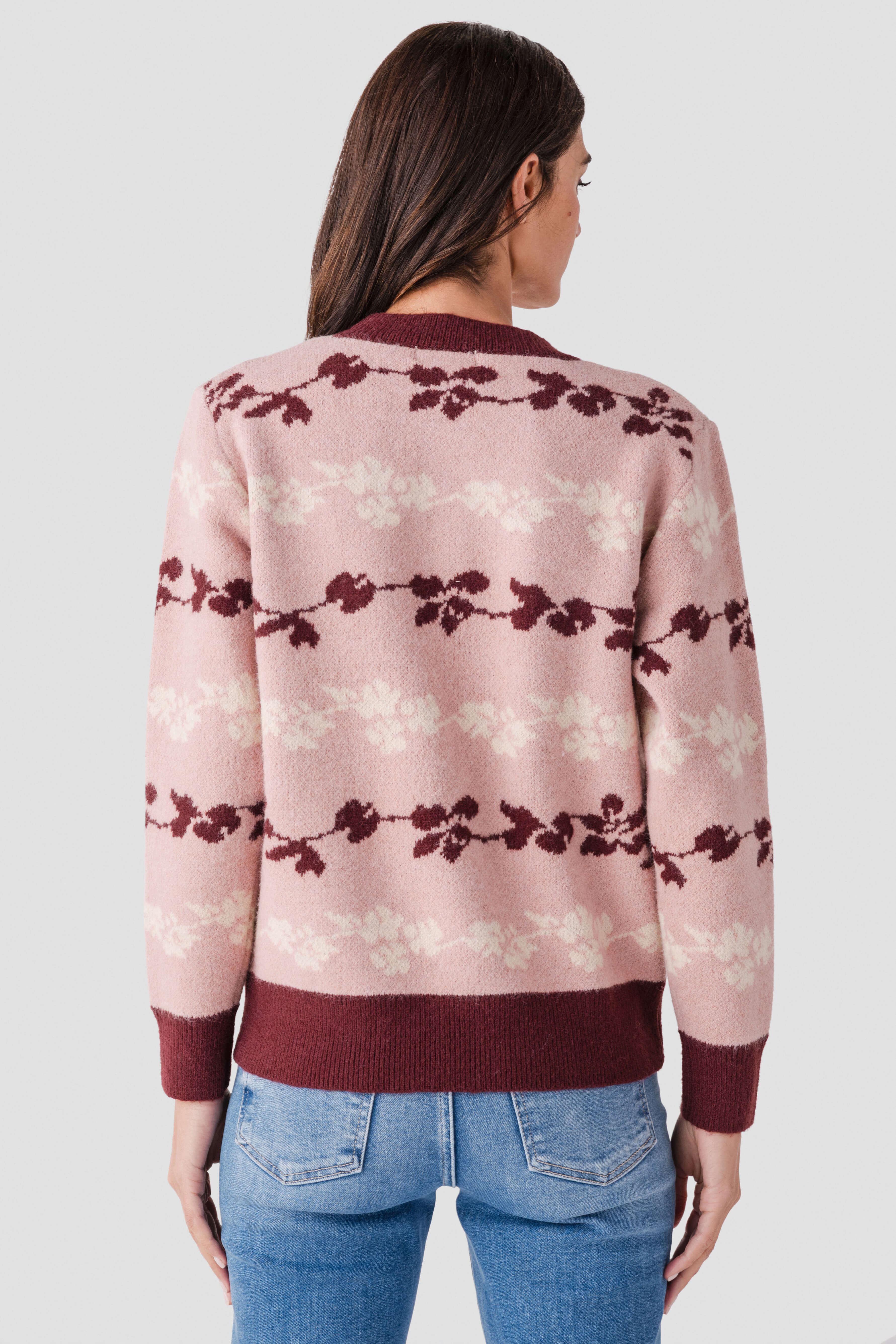 Listicle Floral Jacquard Knit Pullover