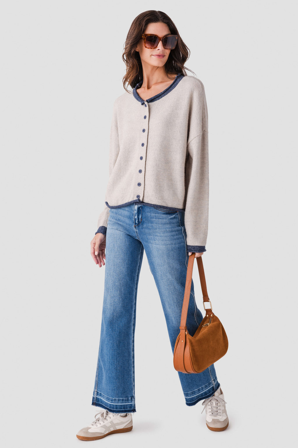 By Together Contrast Trim Cardigan