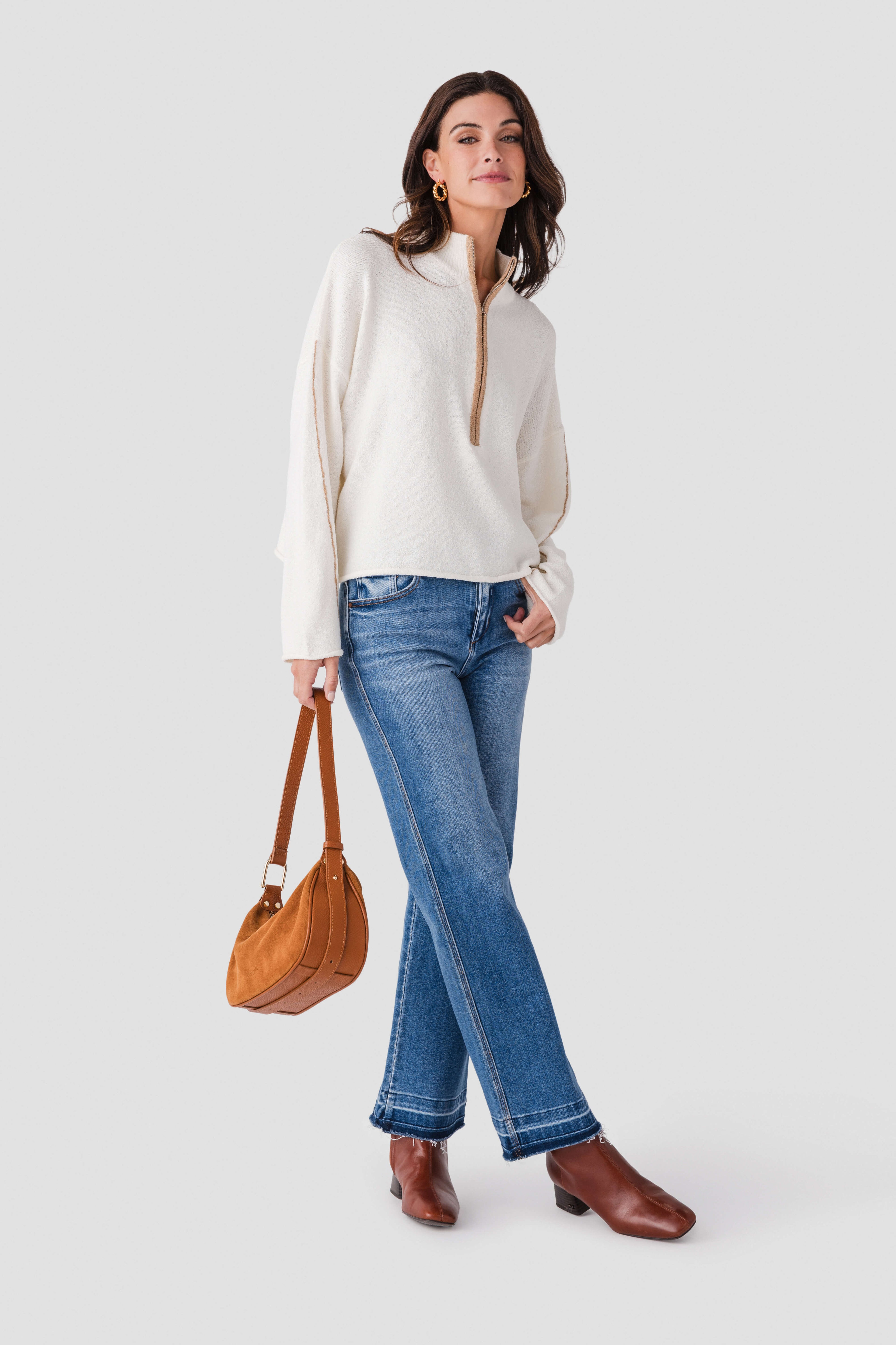 Promesa Half-zip Mock-neck Sweater