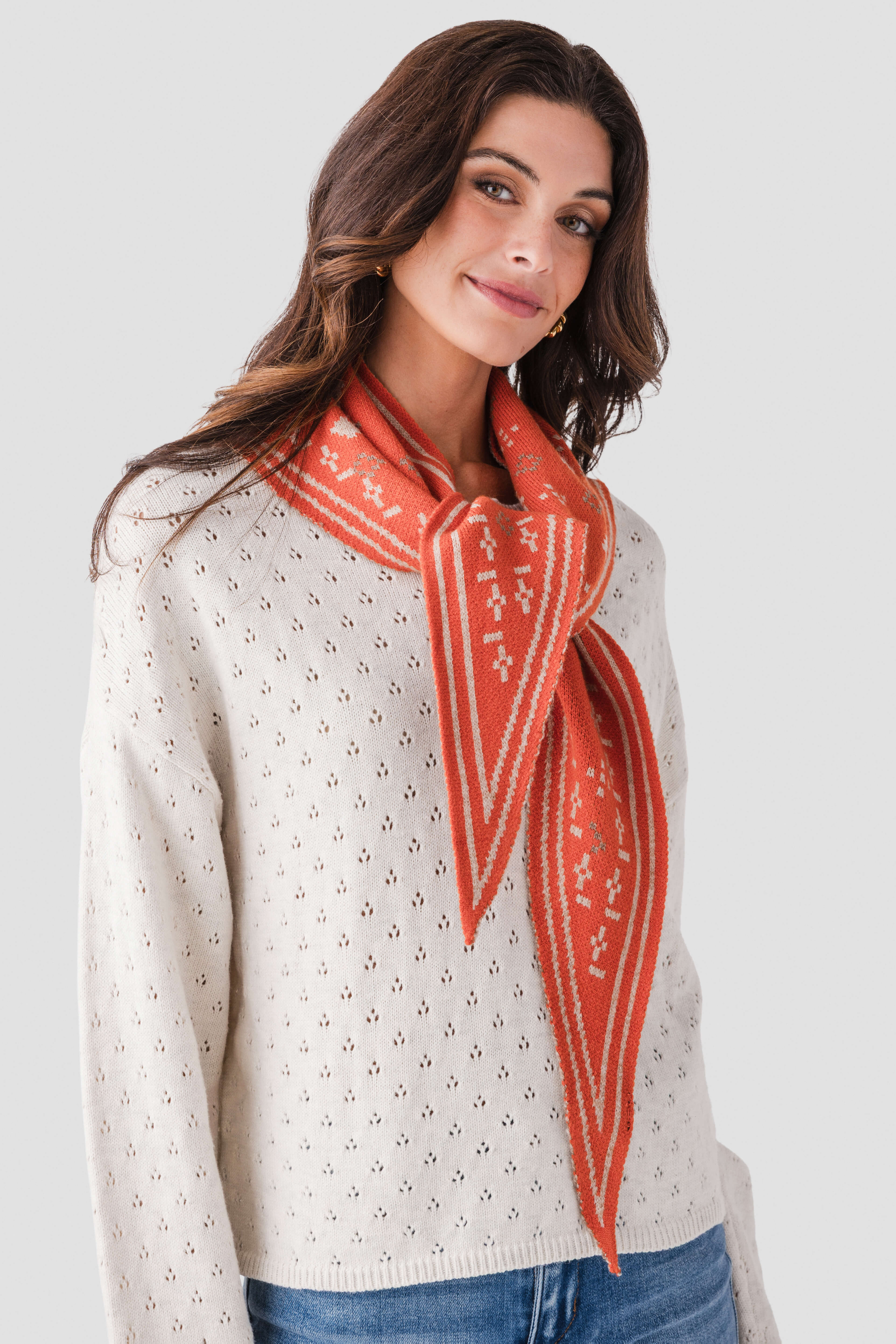 Foulard Knit Triangle Scarf