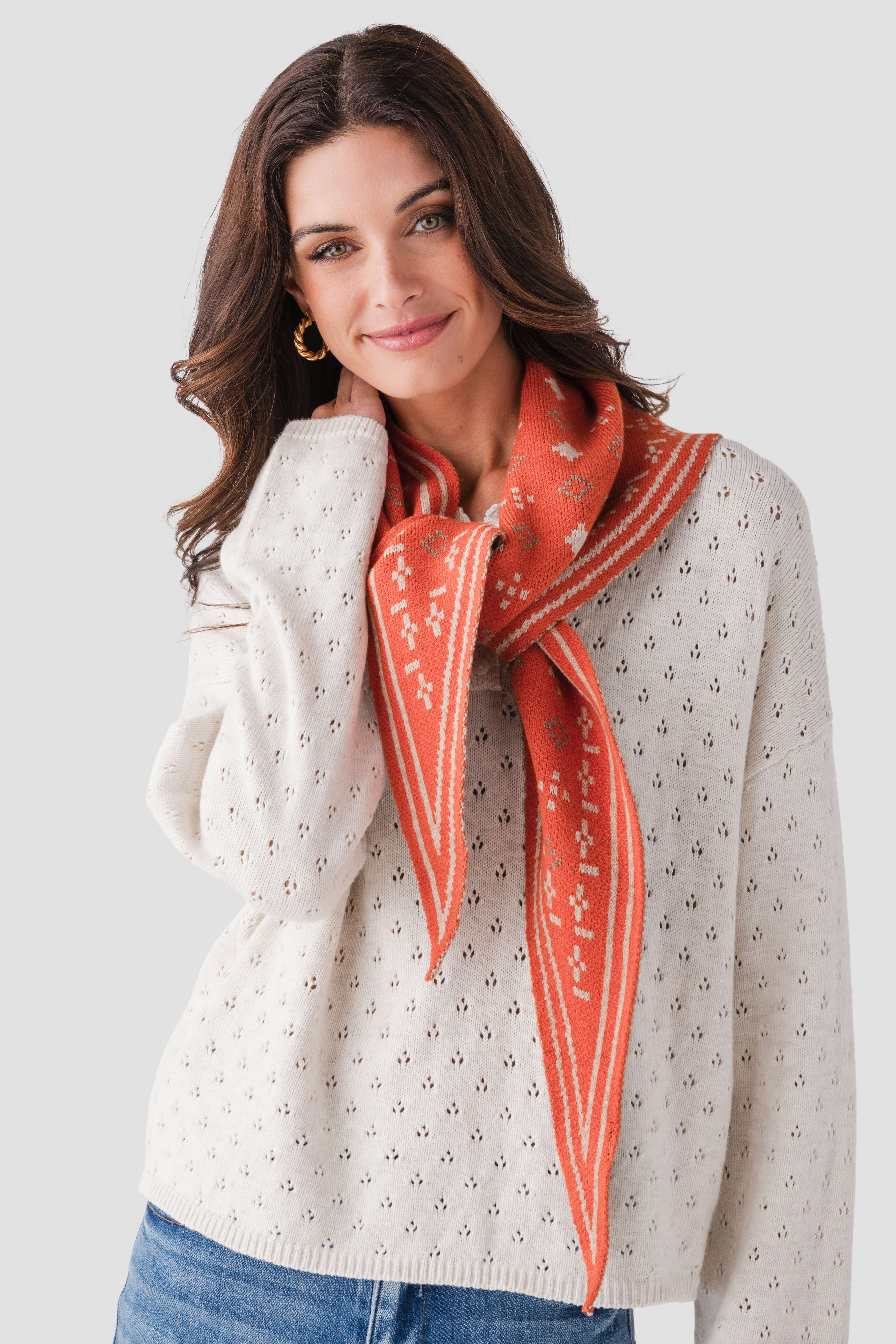 Foulard Knit Triangle Scarf