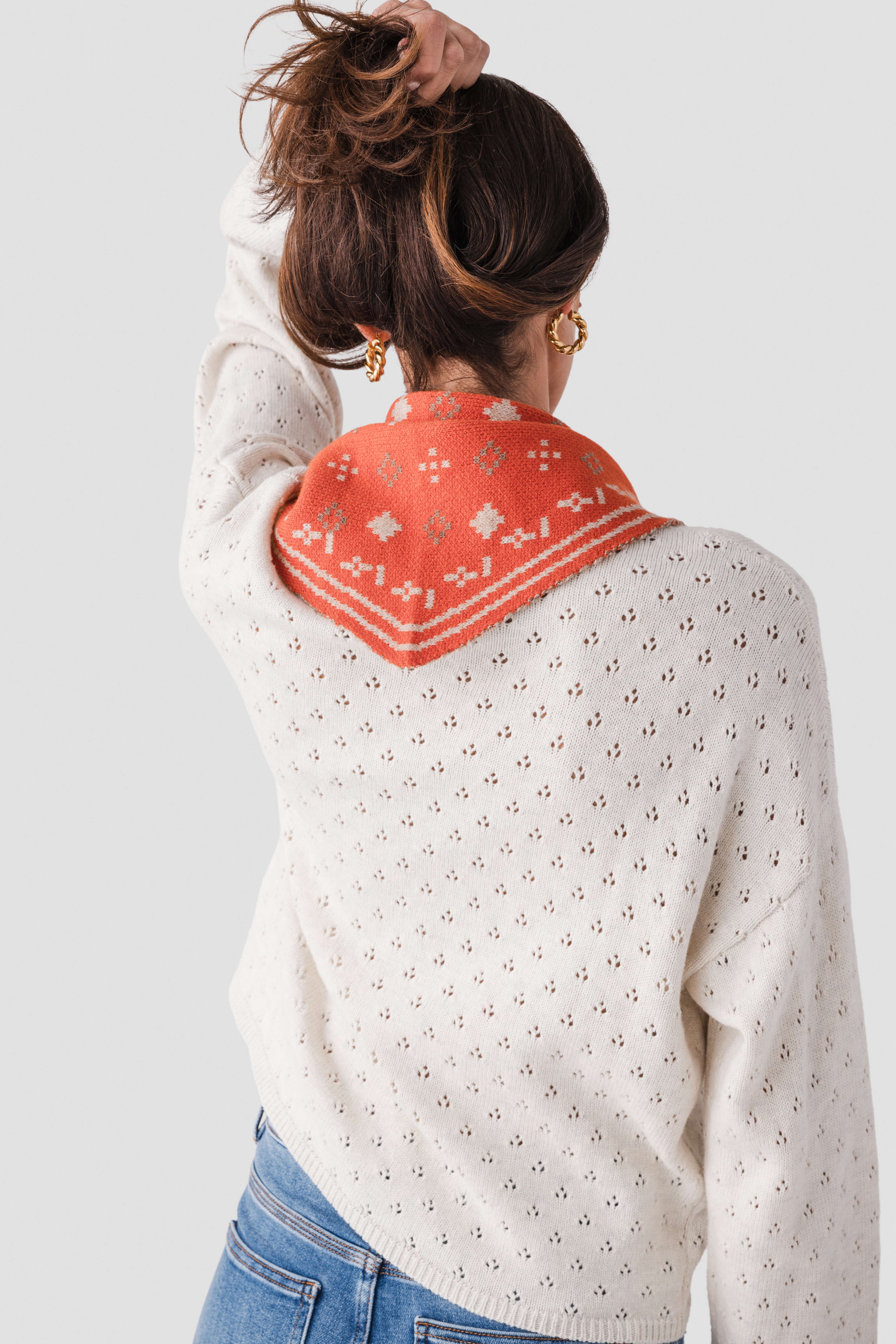 Foulard Knit Triangle Scarf