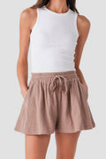 Elan Gauze Tie Waist Shorts