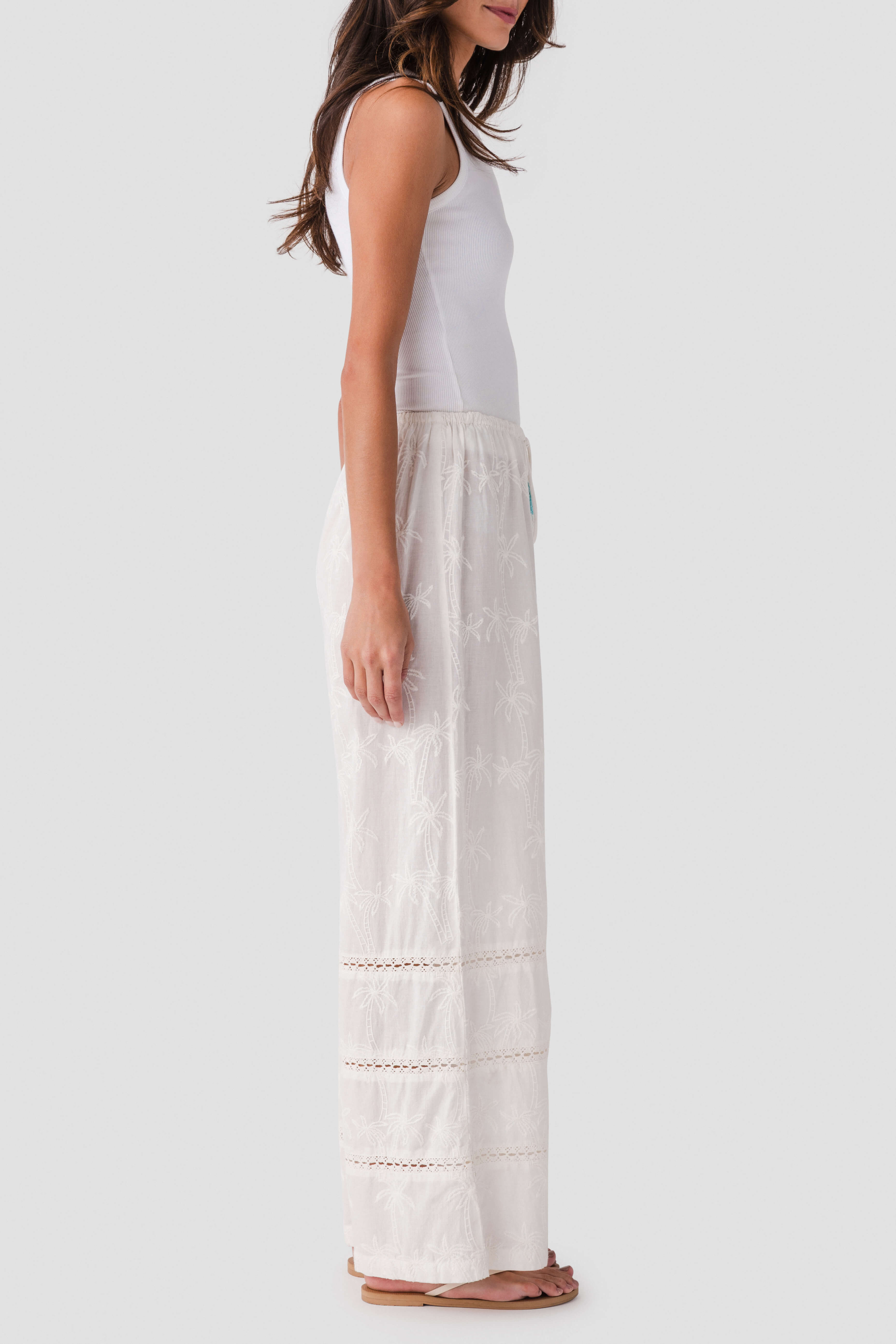 Surf Gypsy Palm Eyelet Wide Leg Pants