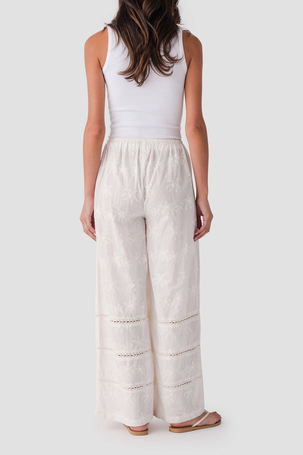 Surf Gypsy Palm Eyelet Wide Leg Pants