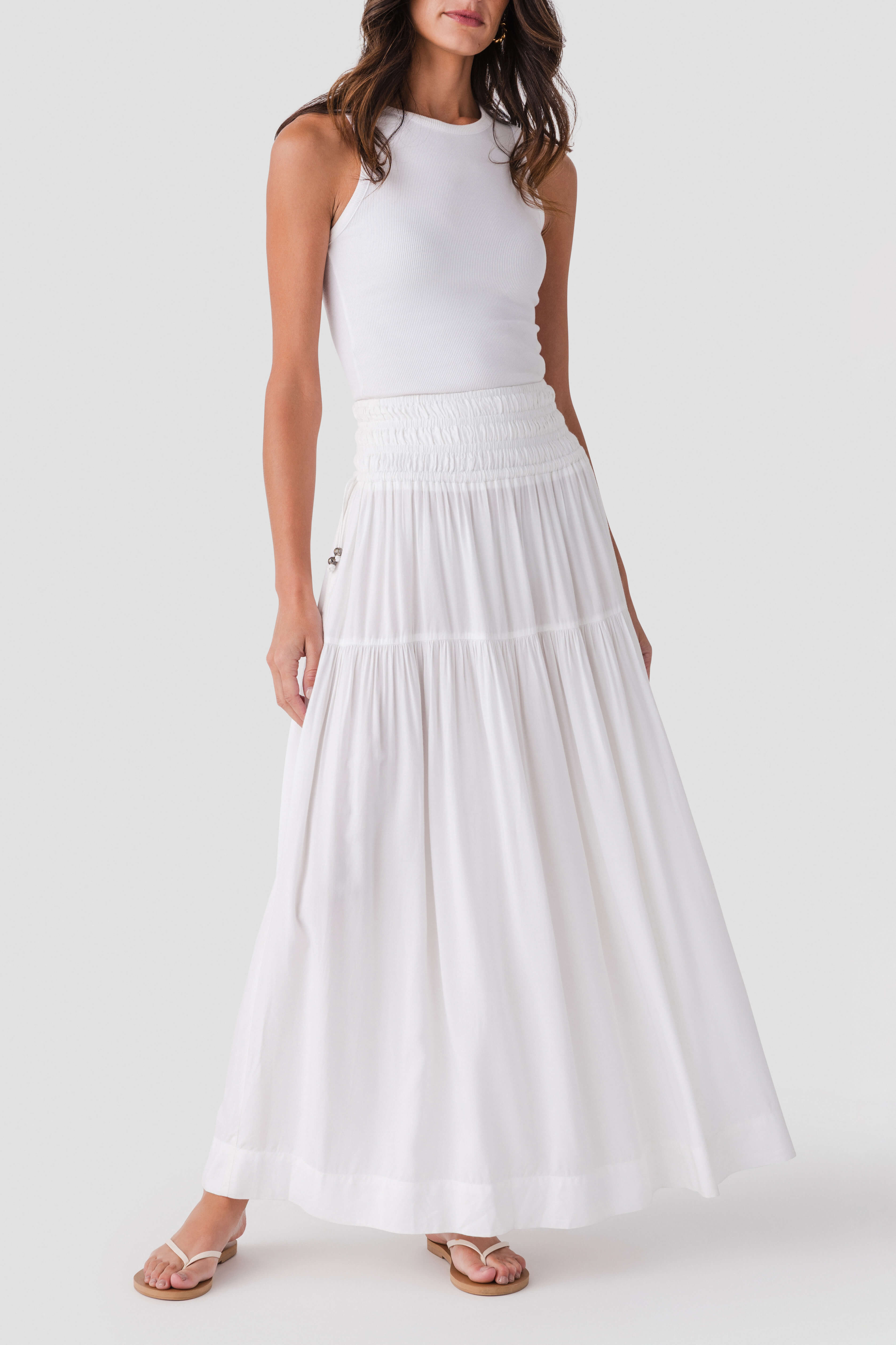 Elan Smocked Waist Maxi Skirt