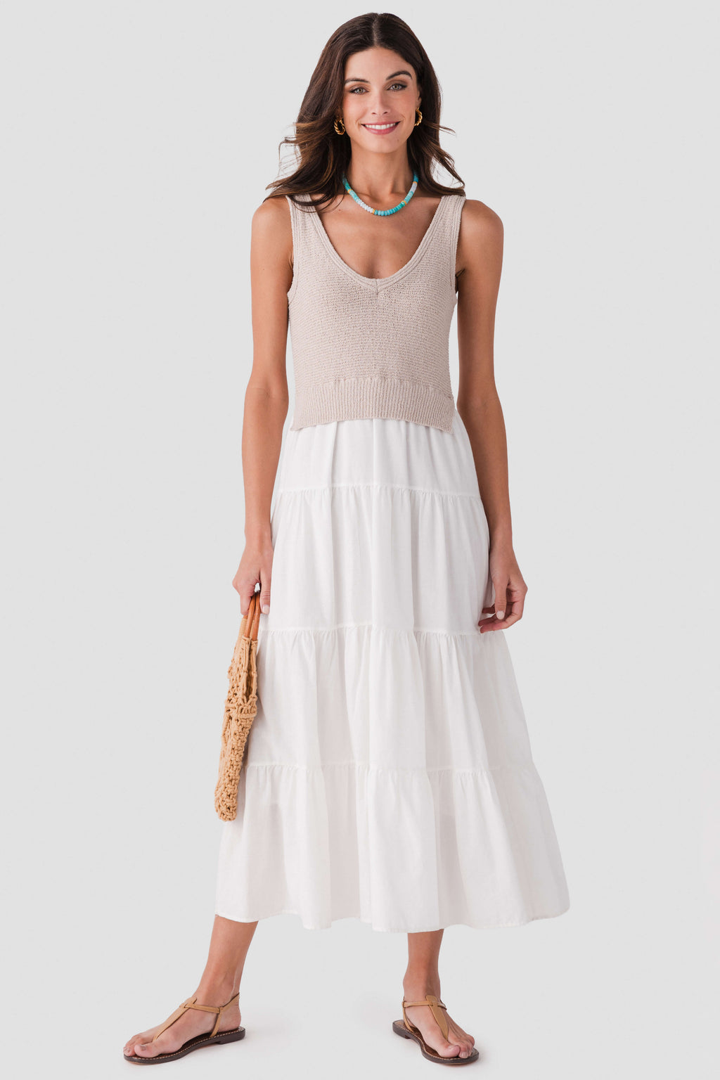 Elan Mixed Media Maxi Dress