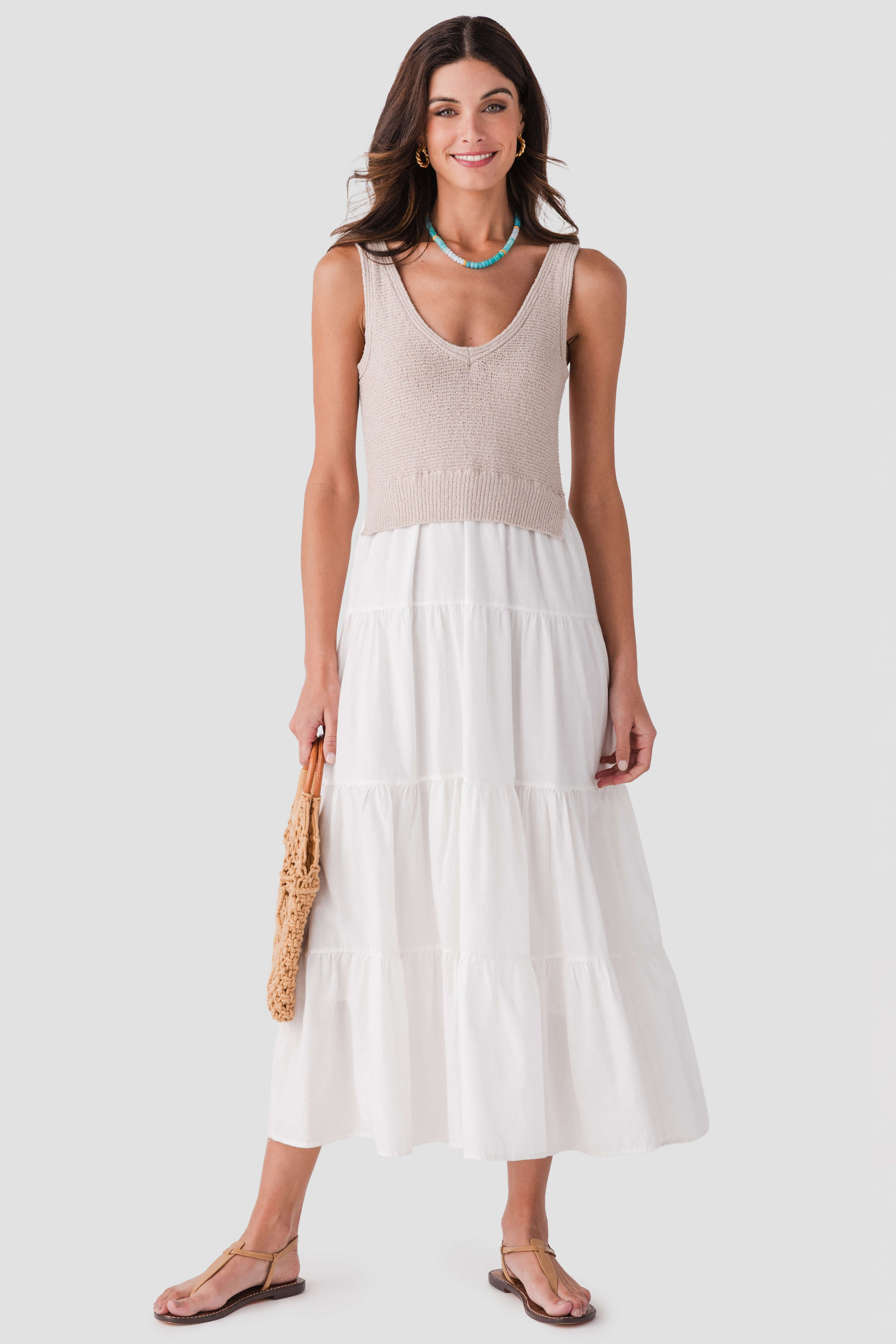 Elan Mixed Media Maxi Dress