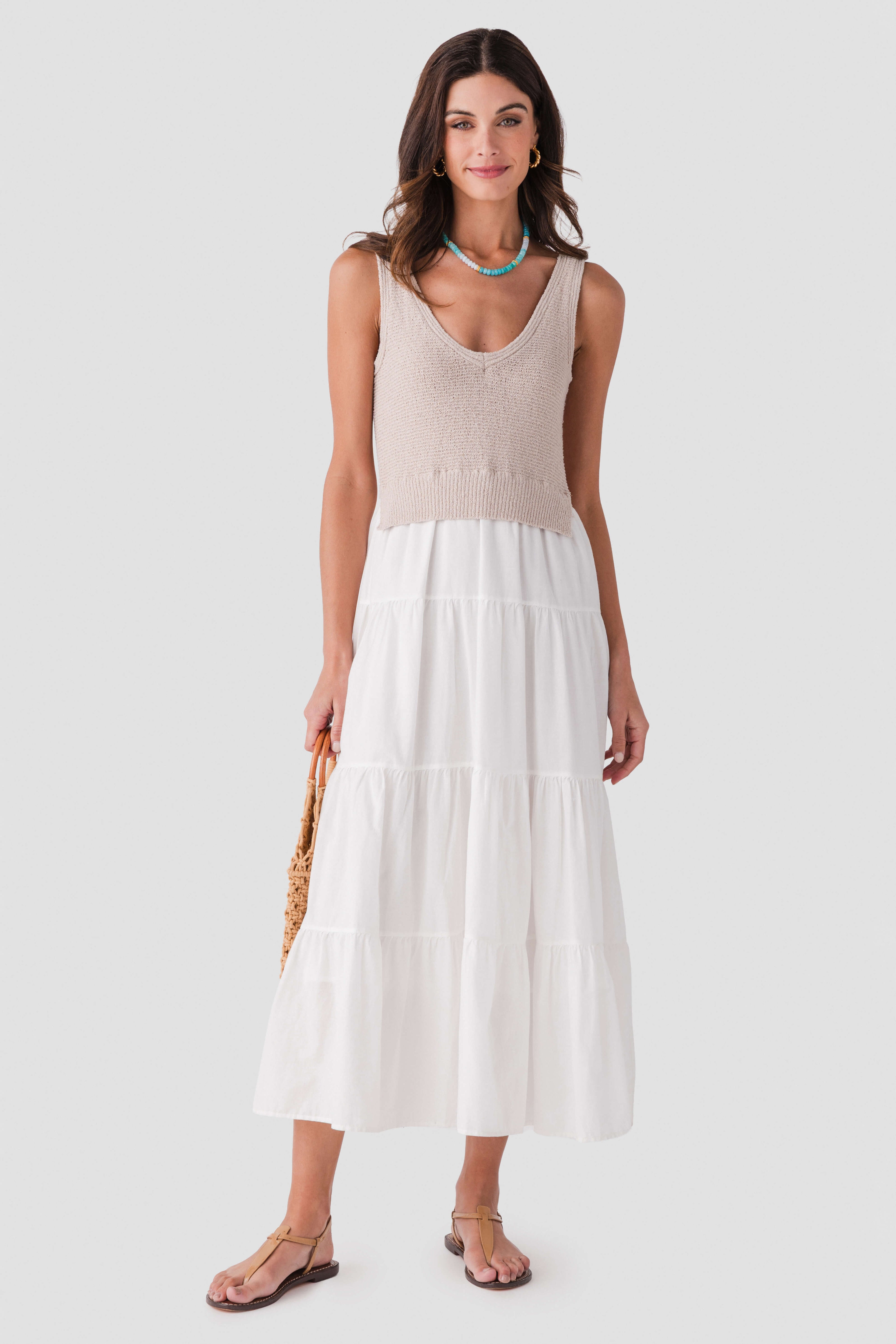 Elan Mixed Media Maxi Dress