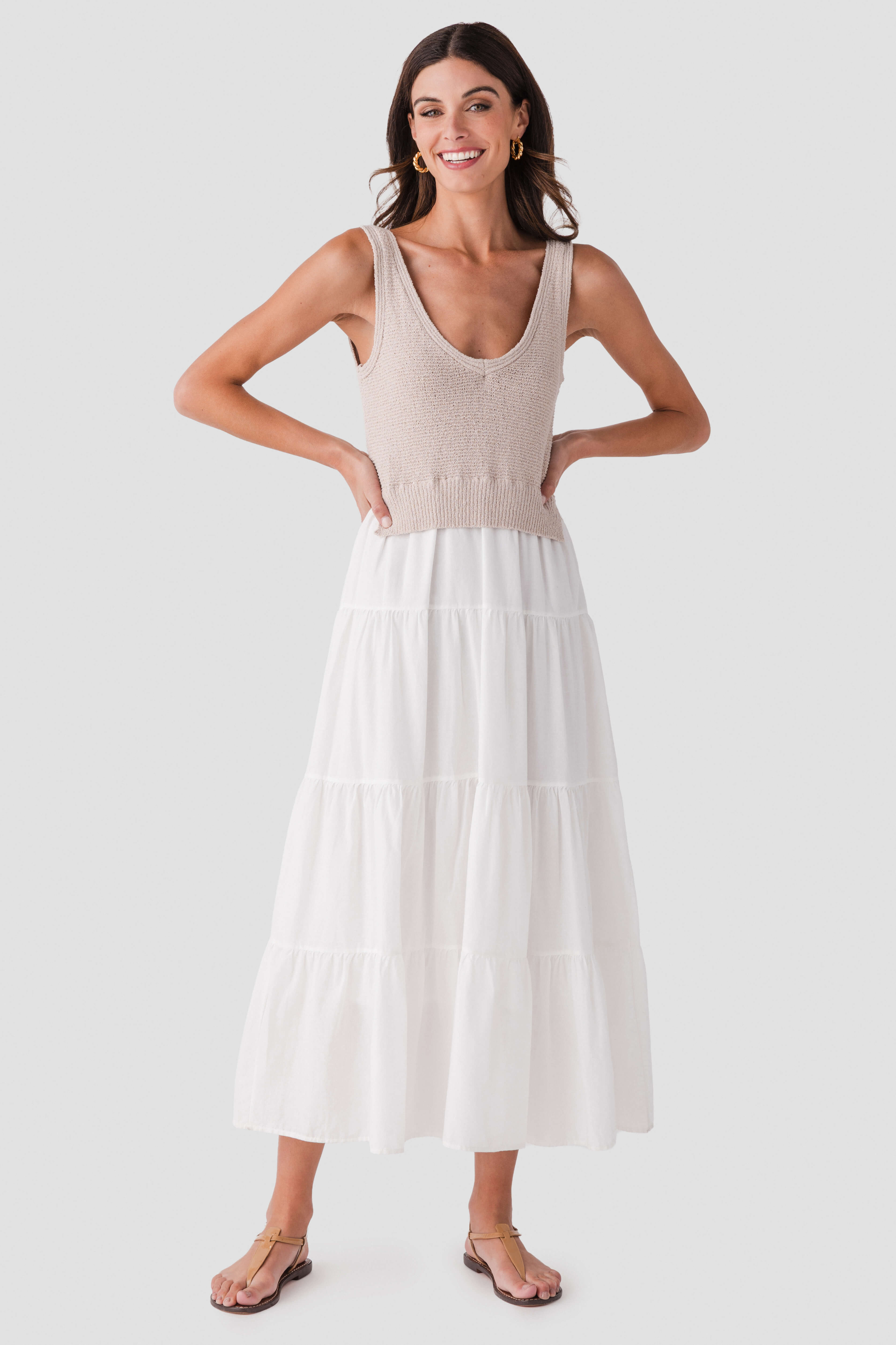 Elan Mixed Media Maxi Dress